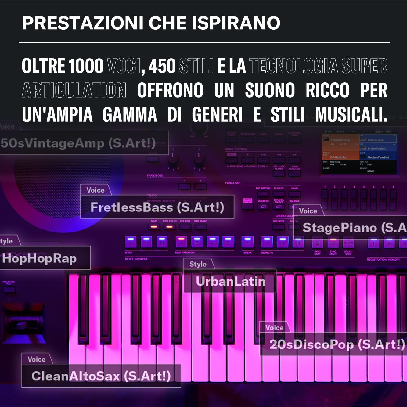 Yamaha PSR-SX620 tastiera arranger digitale nera 1000 suoni