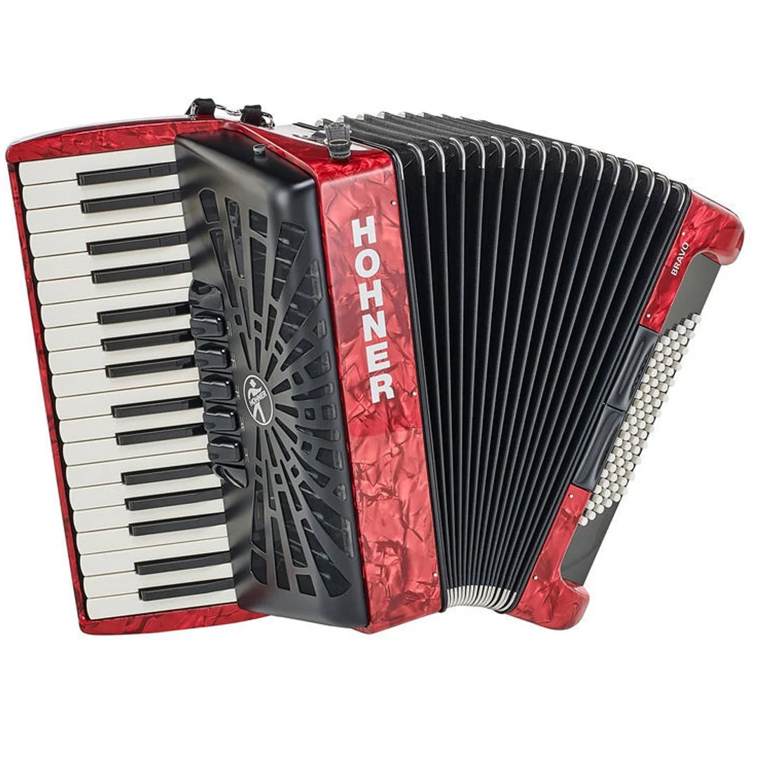 Hohner Bravo III fisarmonica 72 bassi Red Silent Key