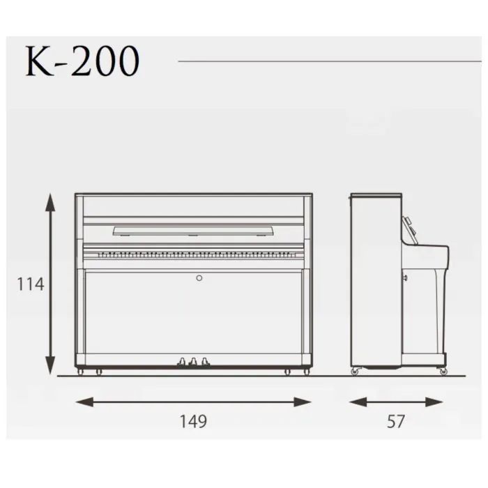 Kawai K200 Pianoforte Verticale 114 cm Millennium III