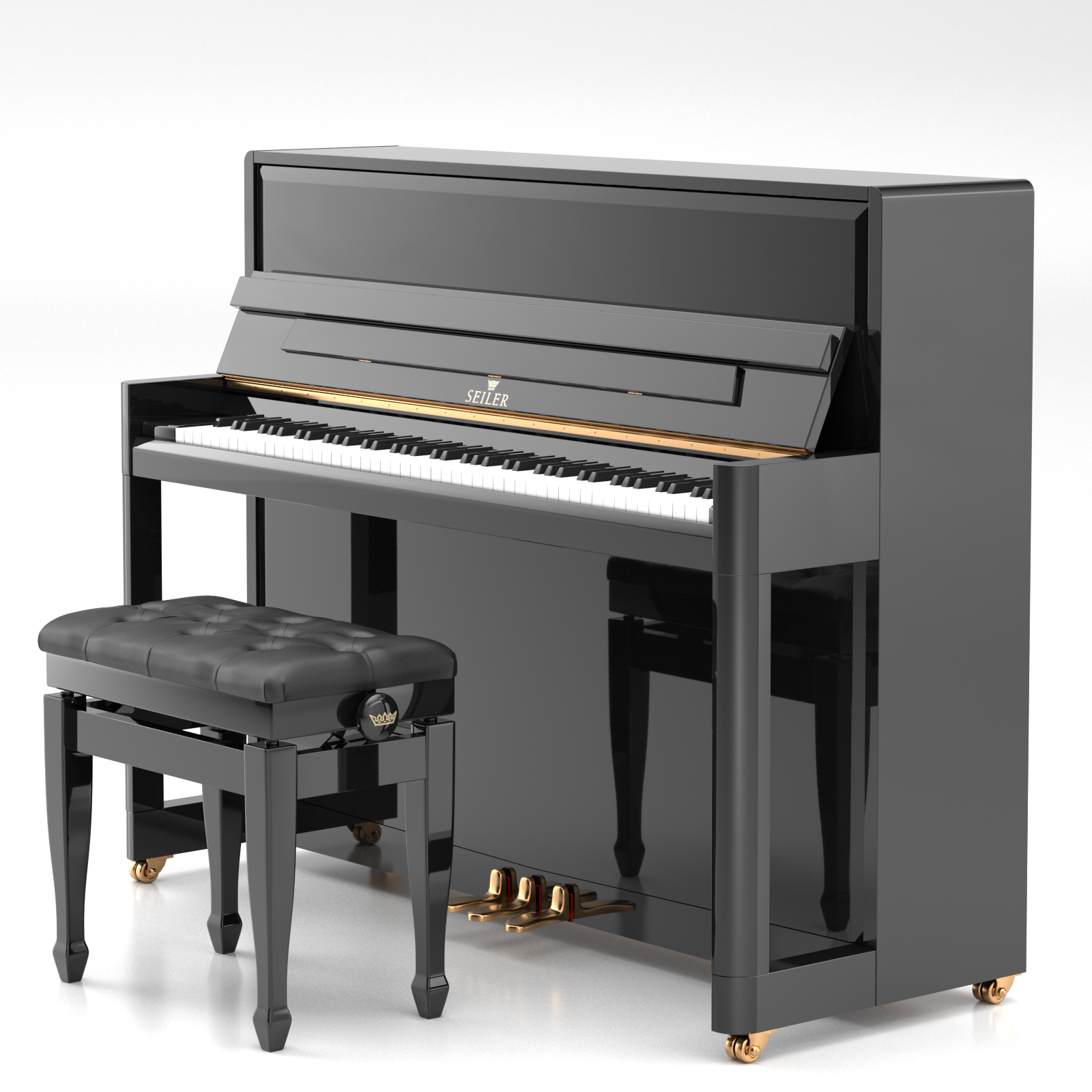 Seiler SE-116 Clou pianoforte verticale nero lucido