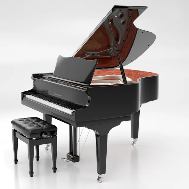 Seiler ED-160 Nickel pianoforte a coda bianco lucido