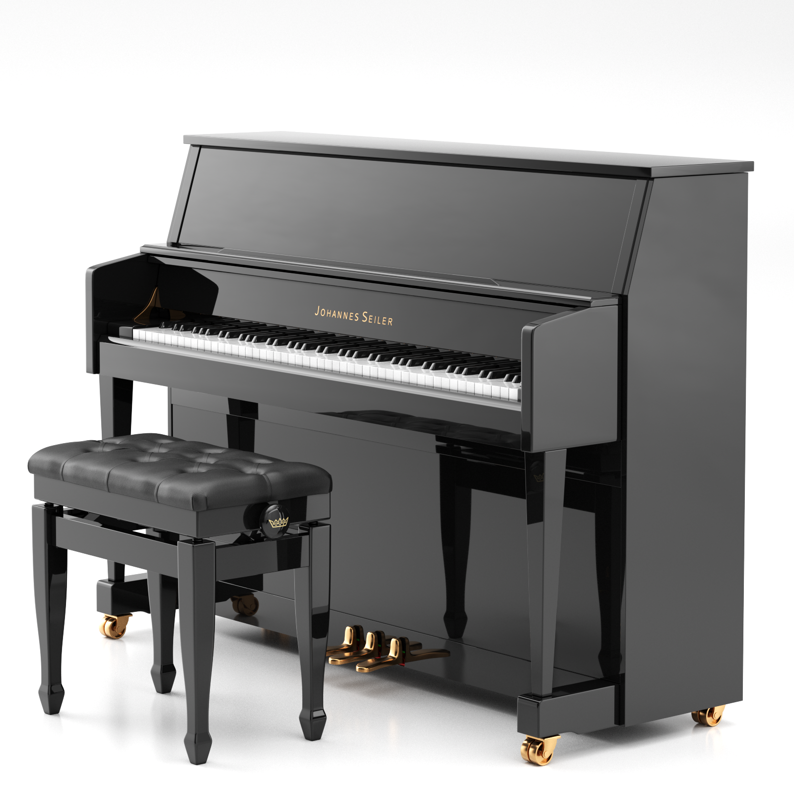 Johannes Seiler GS-245 pianoforte verticale nero lucido
