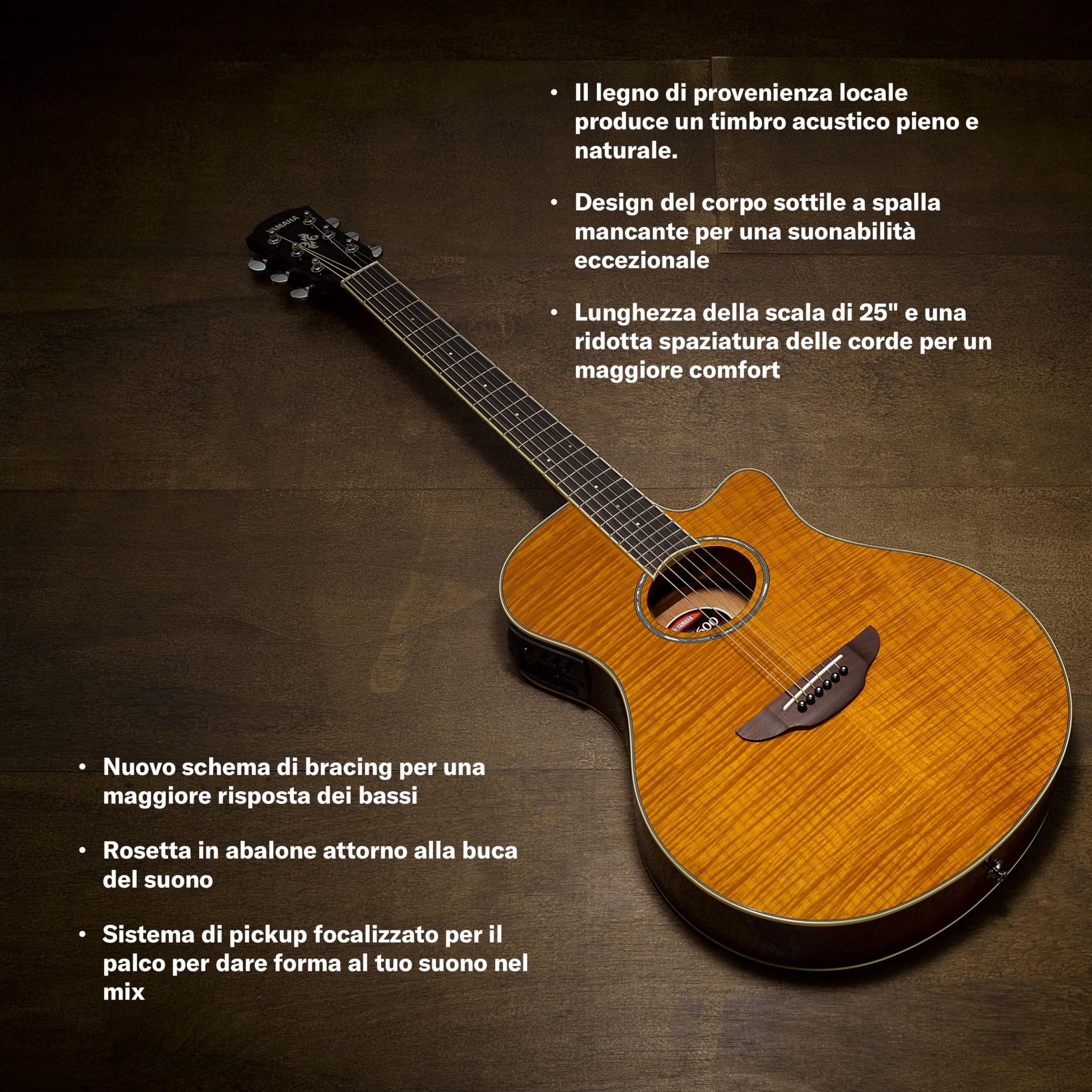 Yamaha APX600FM chitarra elettroacustica ambra acero EQ