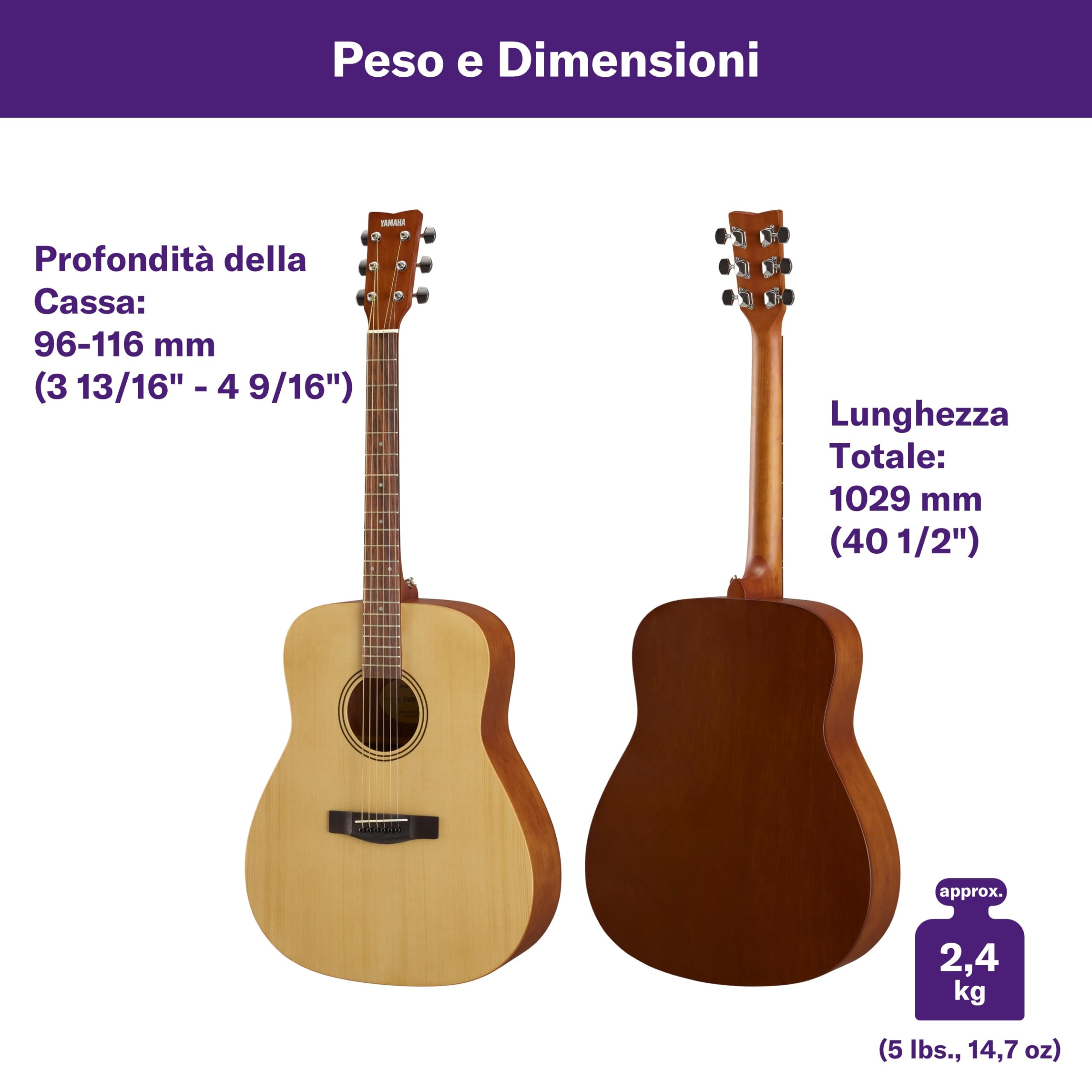 Yamaha F400 Chitarra Acustica Dreadnought Natural Satin