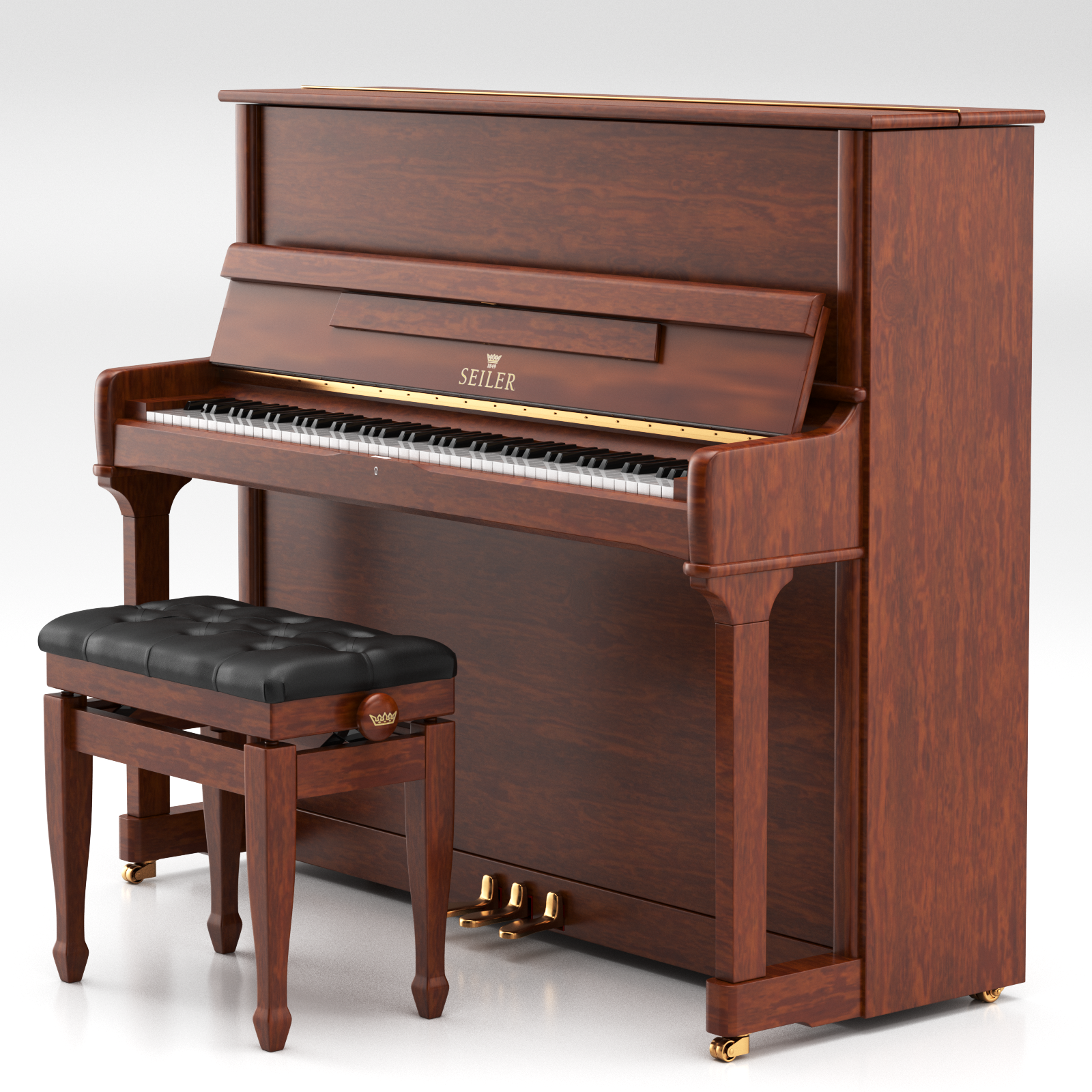 Johannes Seiler GS-126 Pianoforte Verticale Nero Lucido 124cm