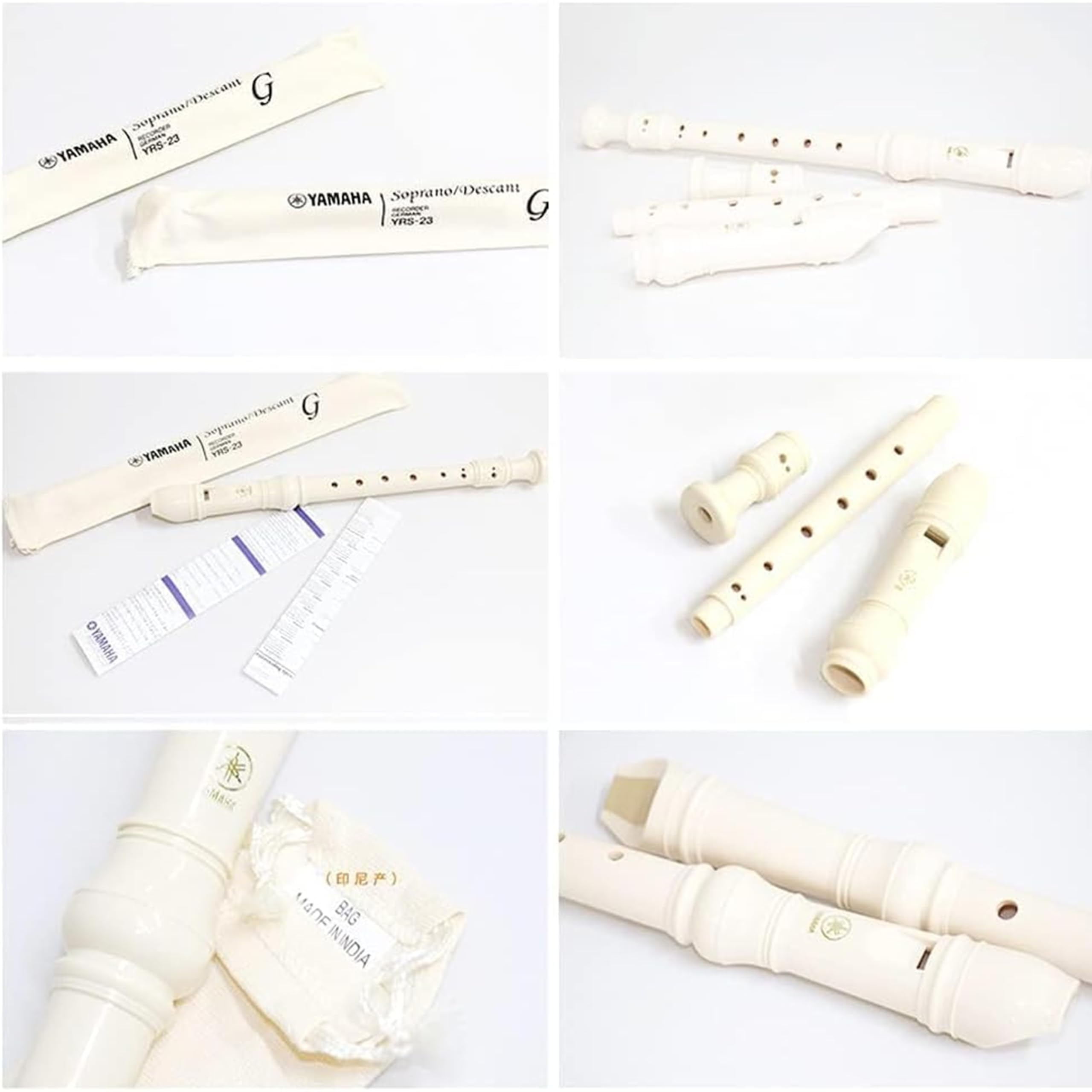 Yamaha YRS-23 Flauto Dolce Soprano Bianco Tedesca