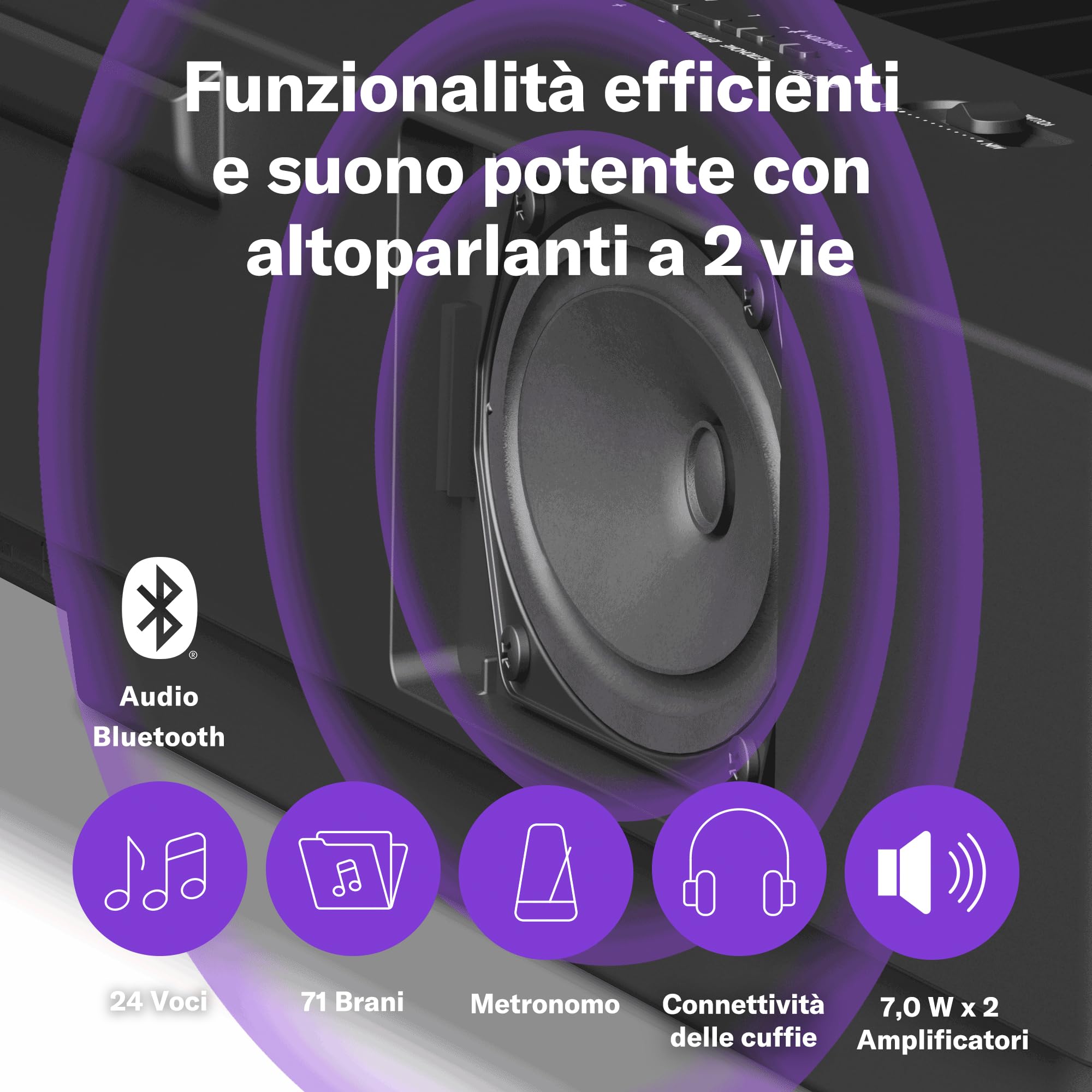 Yamaha P-225 pianoforte digitale 88 tasti nero 24 suoni