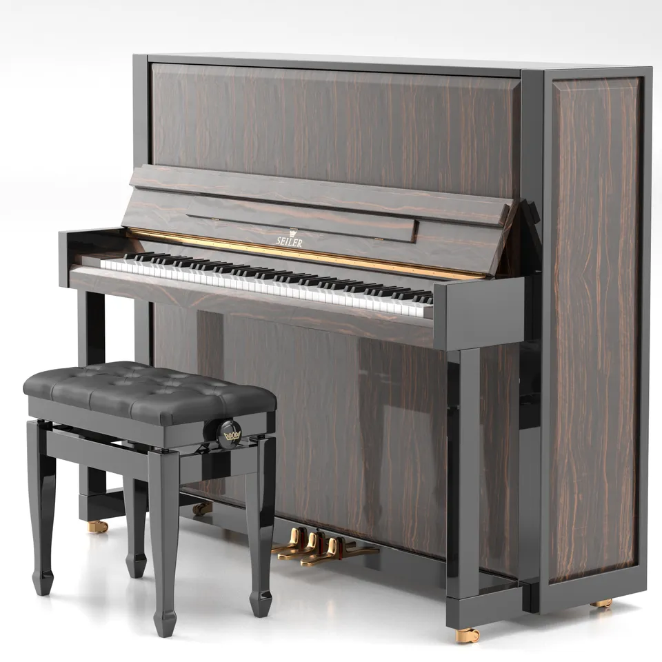 Seiler SE-126 pianoforte verticale ebony makassar 126 cm