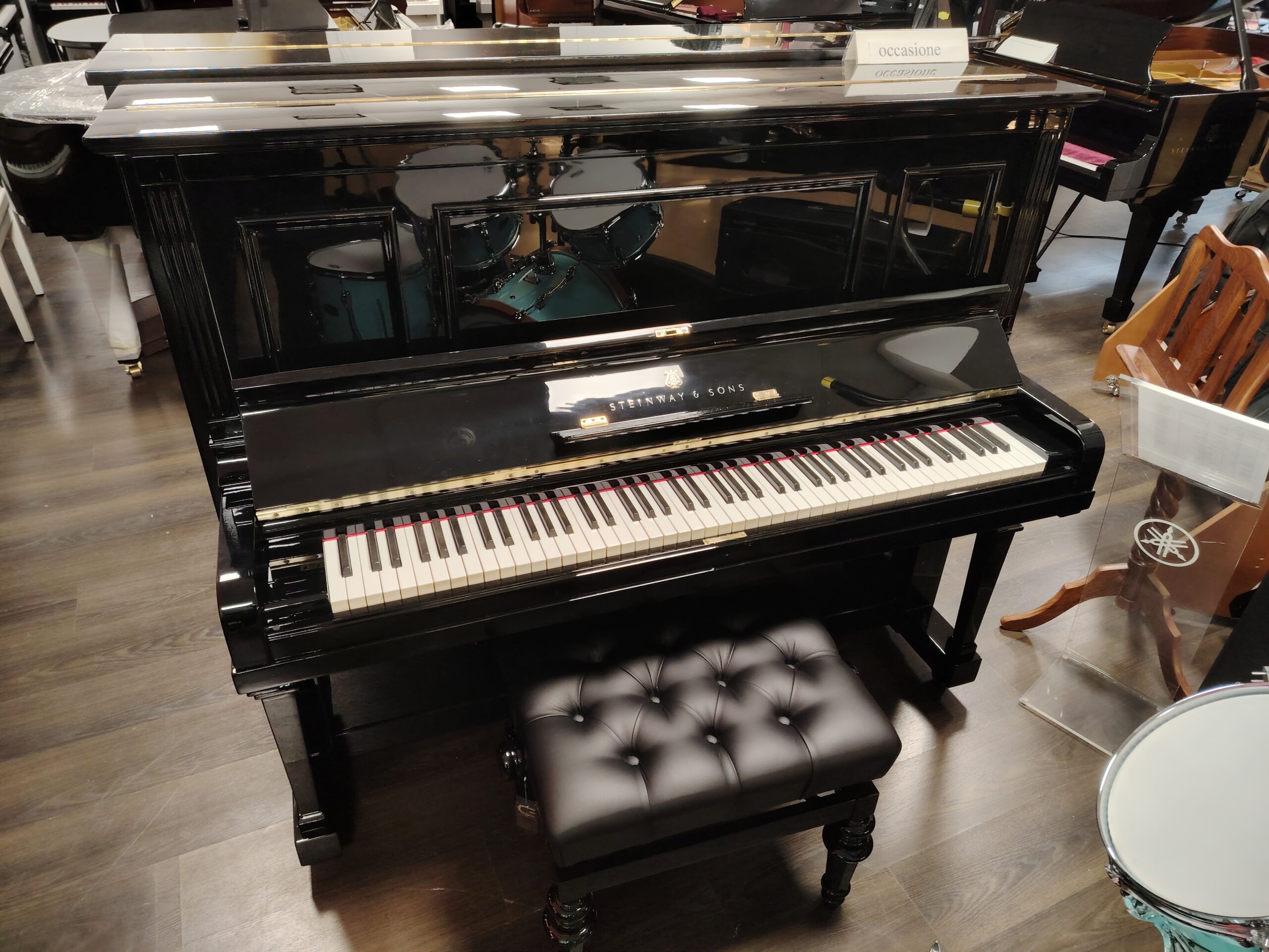 Steinway & Sons K132 pianoforte verticale nero anni 30