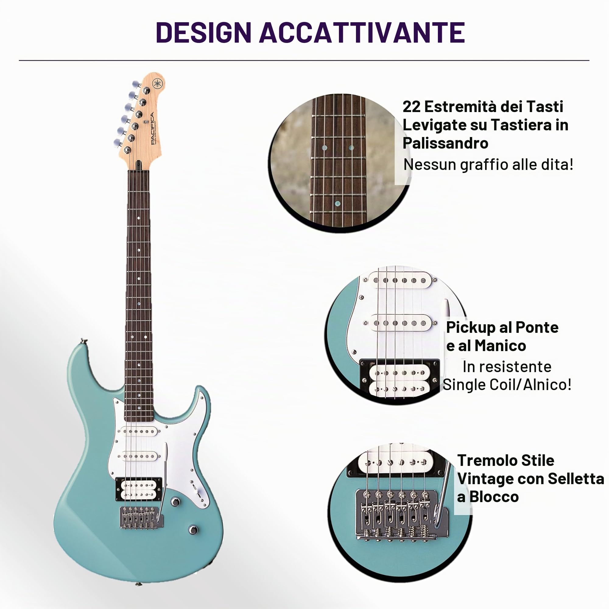 Yamaha Pacifica 112V chitarra elettrica blu sonico HSS