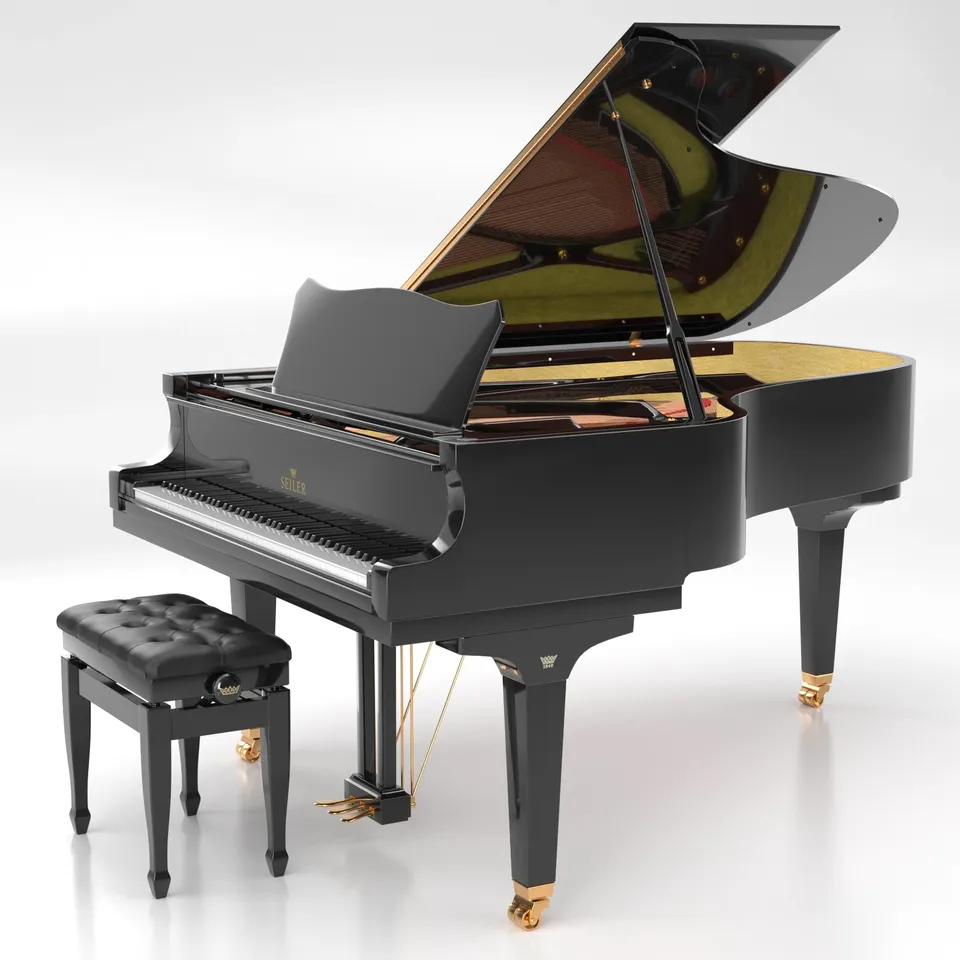 Seiler SE-208 PRB pianoforte a coda nero lucido 208 cm