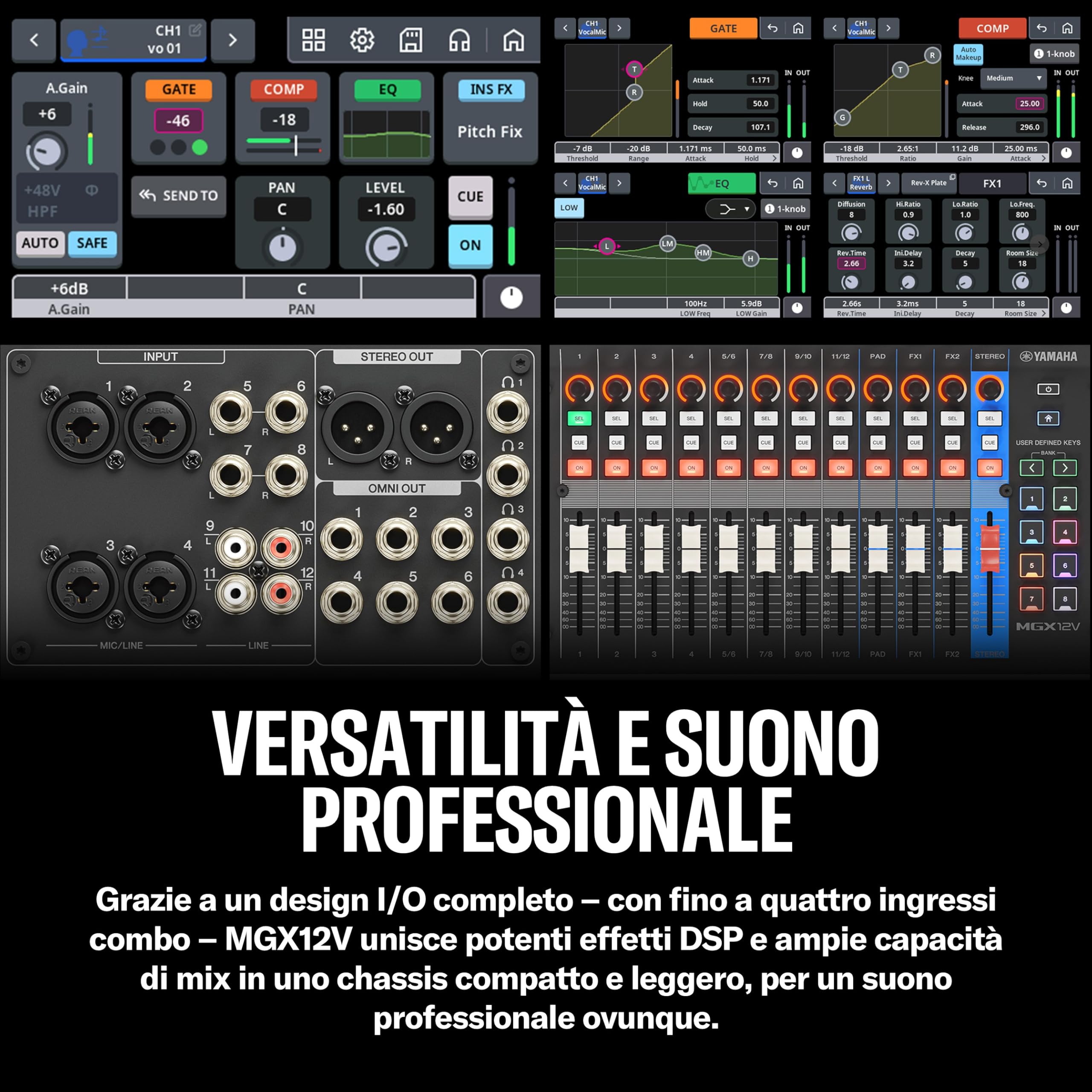 Yamaha MGX12V mixer audio video HDMI nero