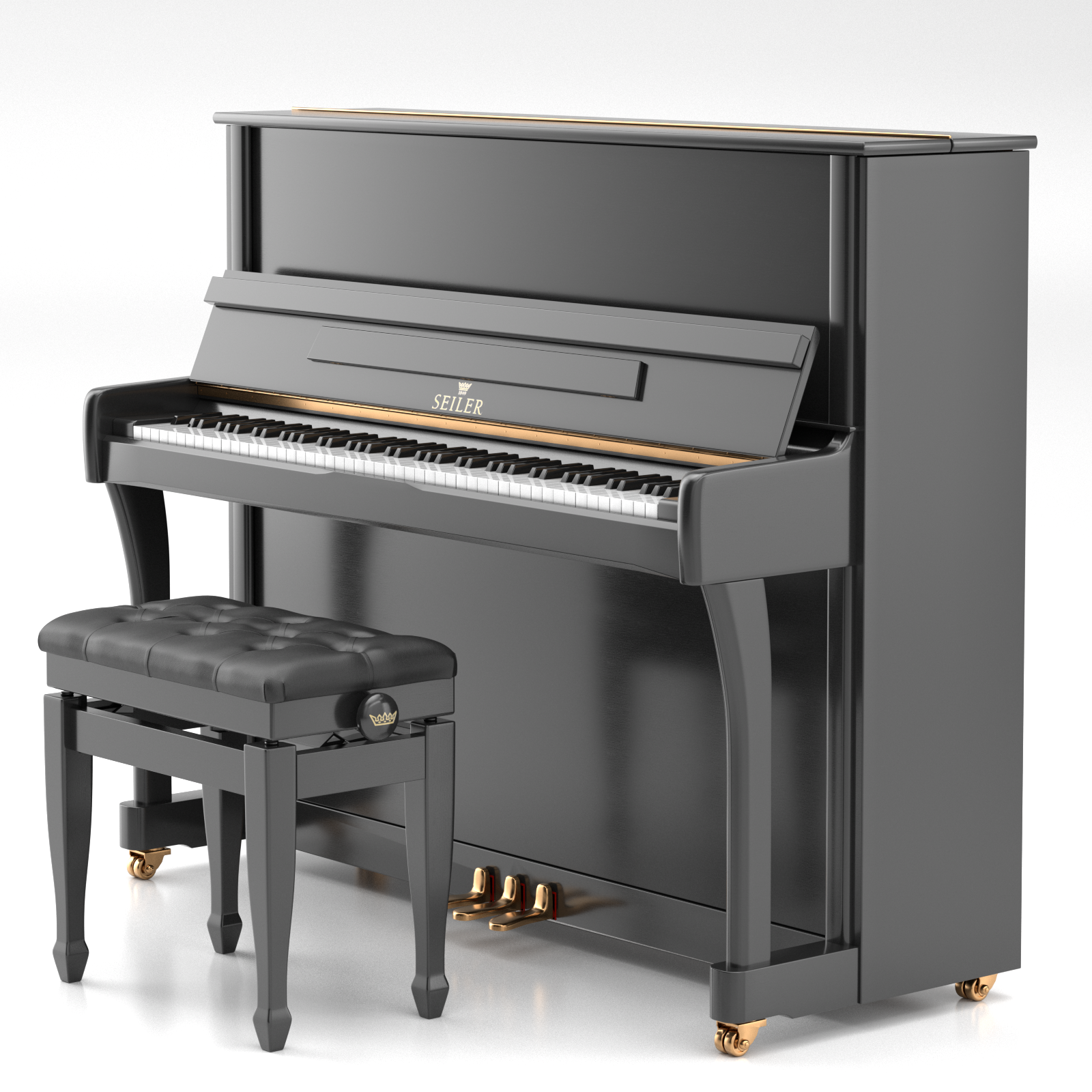 Seiler SE-122 pianoforte verticale nero Renner