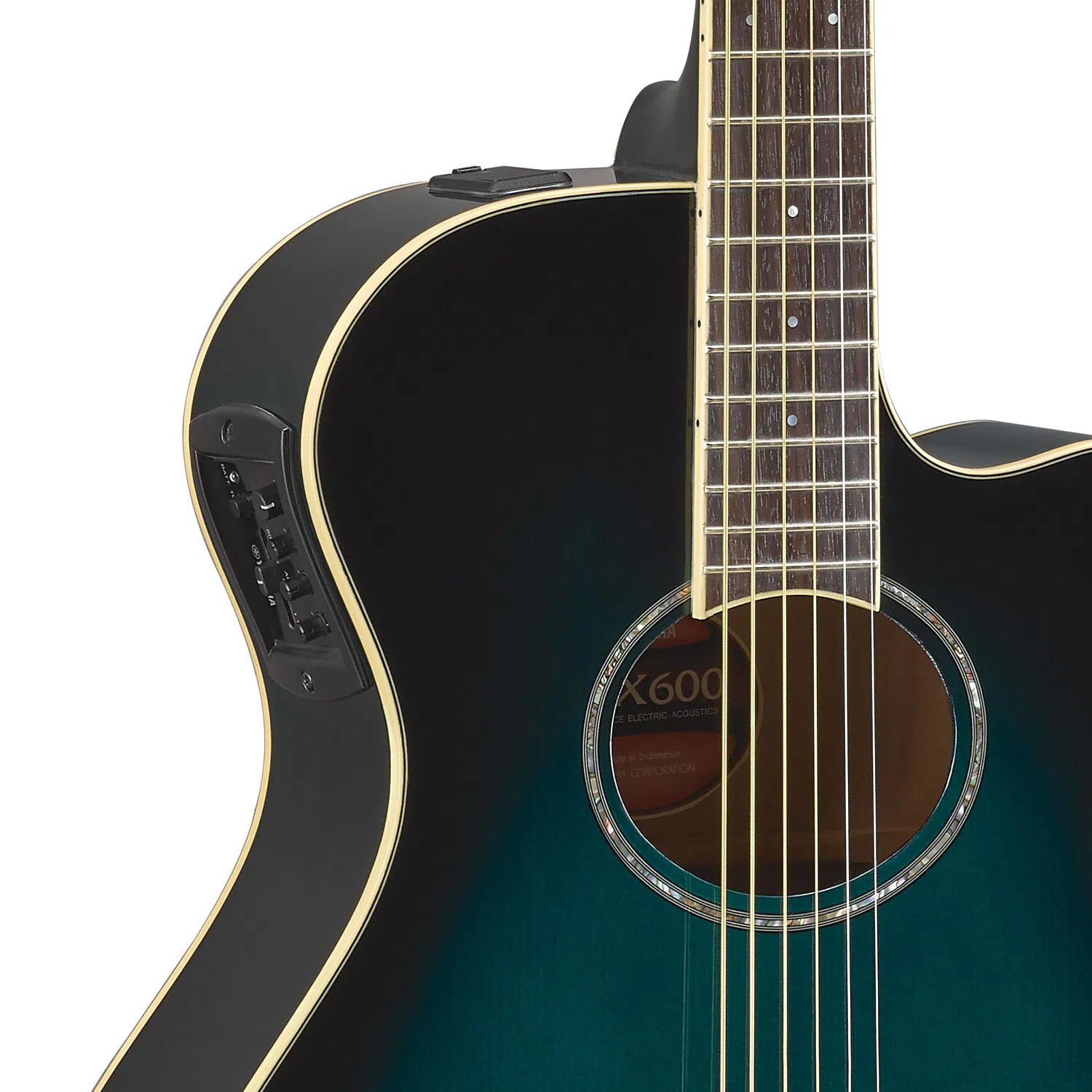 Yamaha APX600 chitarra elettroacustica thinline Oriental Blue Burst