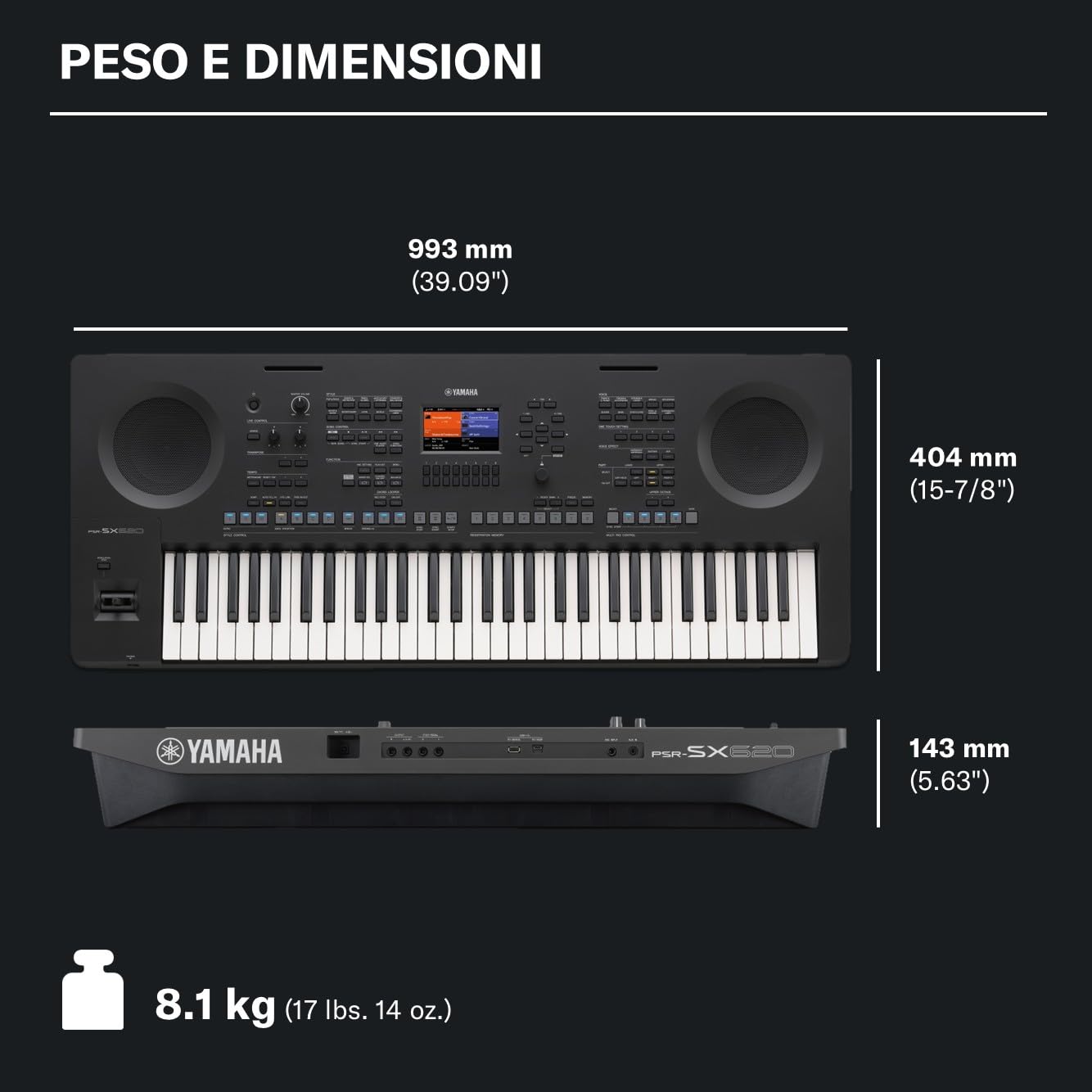 Yamaha PSR-SX620 tastiera arranger digitale nera 1000 suoni