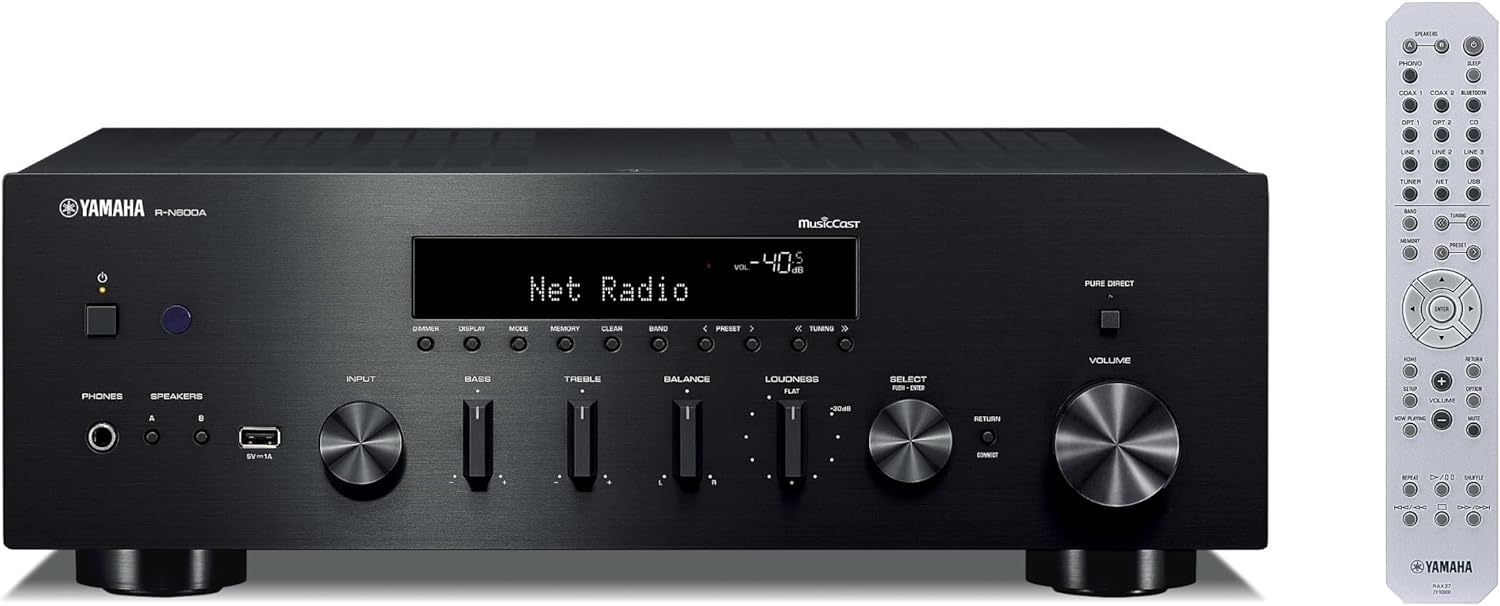 Yamaha R-N600A sintoamplificatore rete Hi-Fi nero