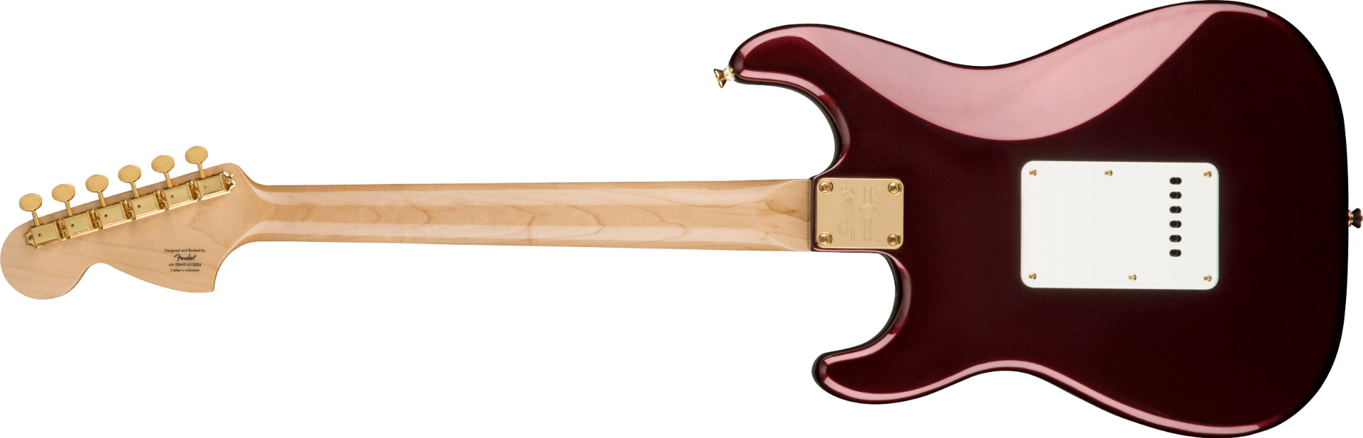 Squier 40th Anniversary Stratocaster elettrica Ruby Red Metallic