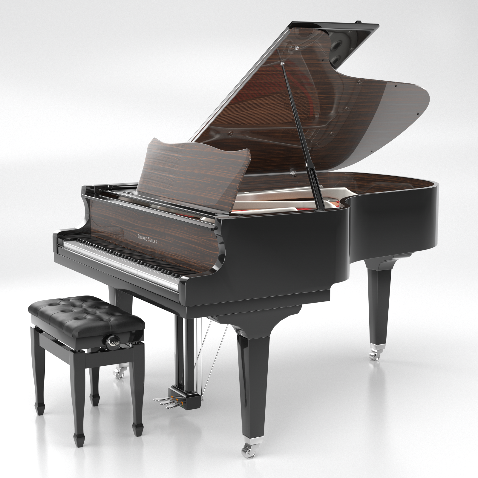 Seiler ED-186 Nickel pianoforte a coda nero lucido