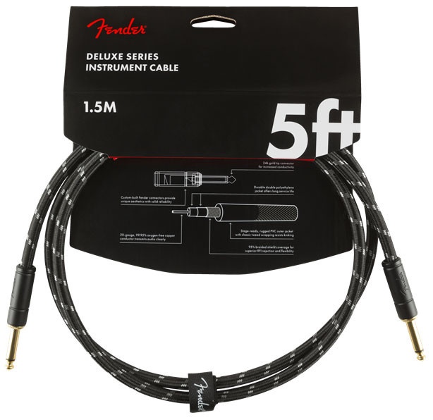 Fender Deluxe cavo strumento jack 1,5 m black tweed