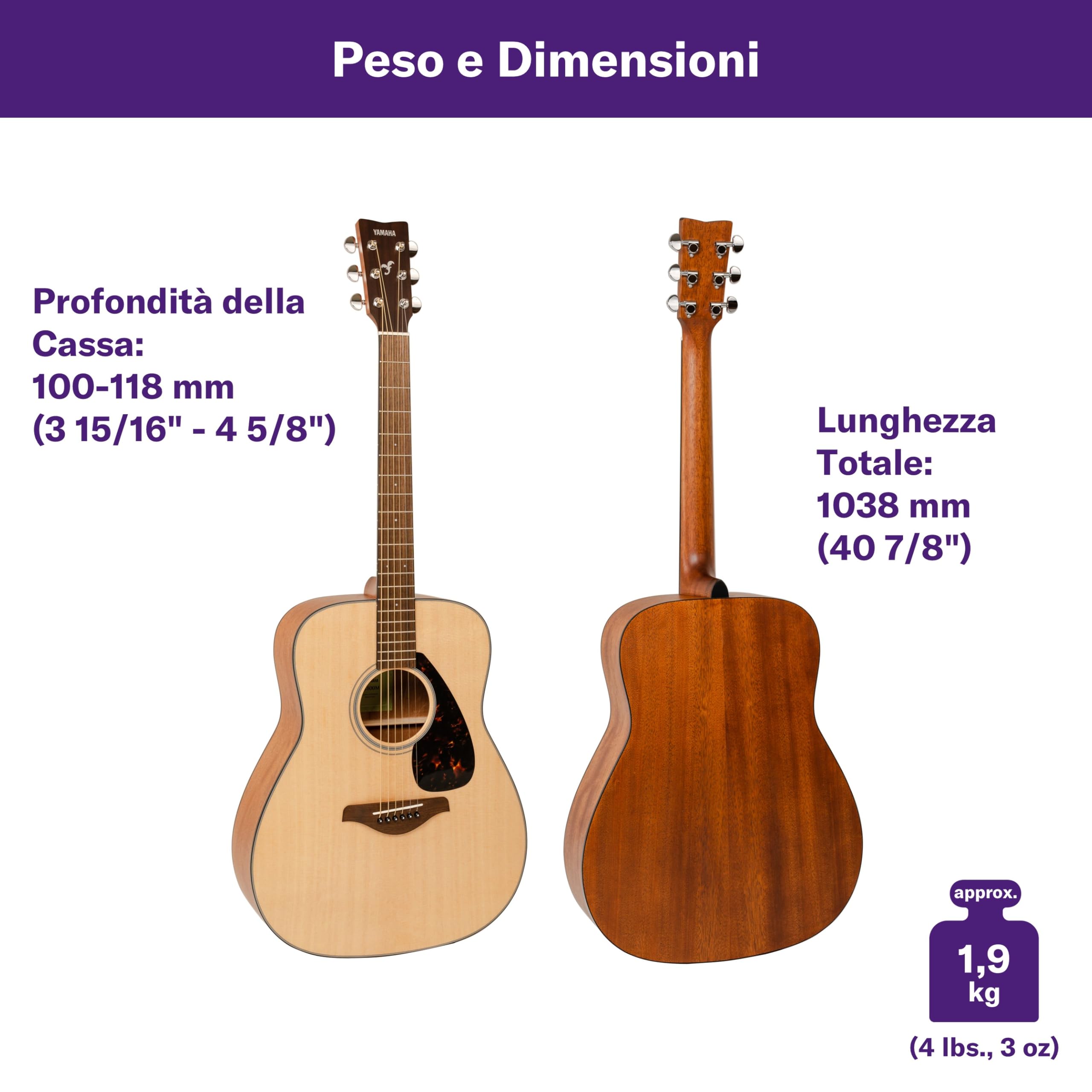 Yamaha FG800M chitarra acustica naturale opaco 4/4
