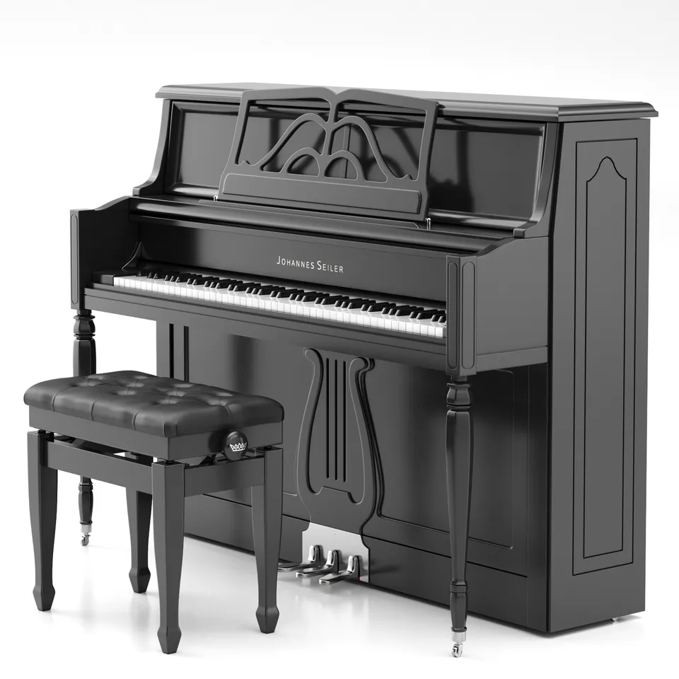 Johannes Seiler GS-647R pianoforte verticale ebano Membrator