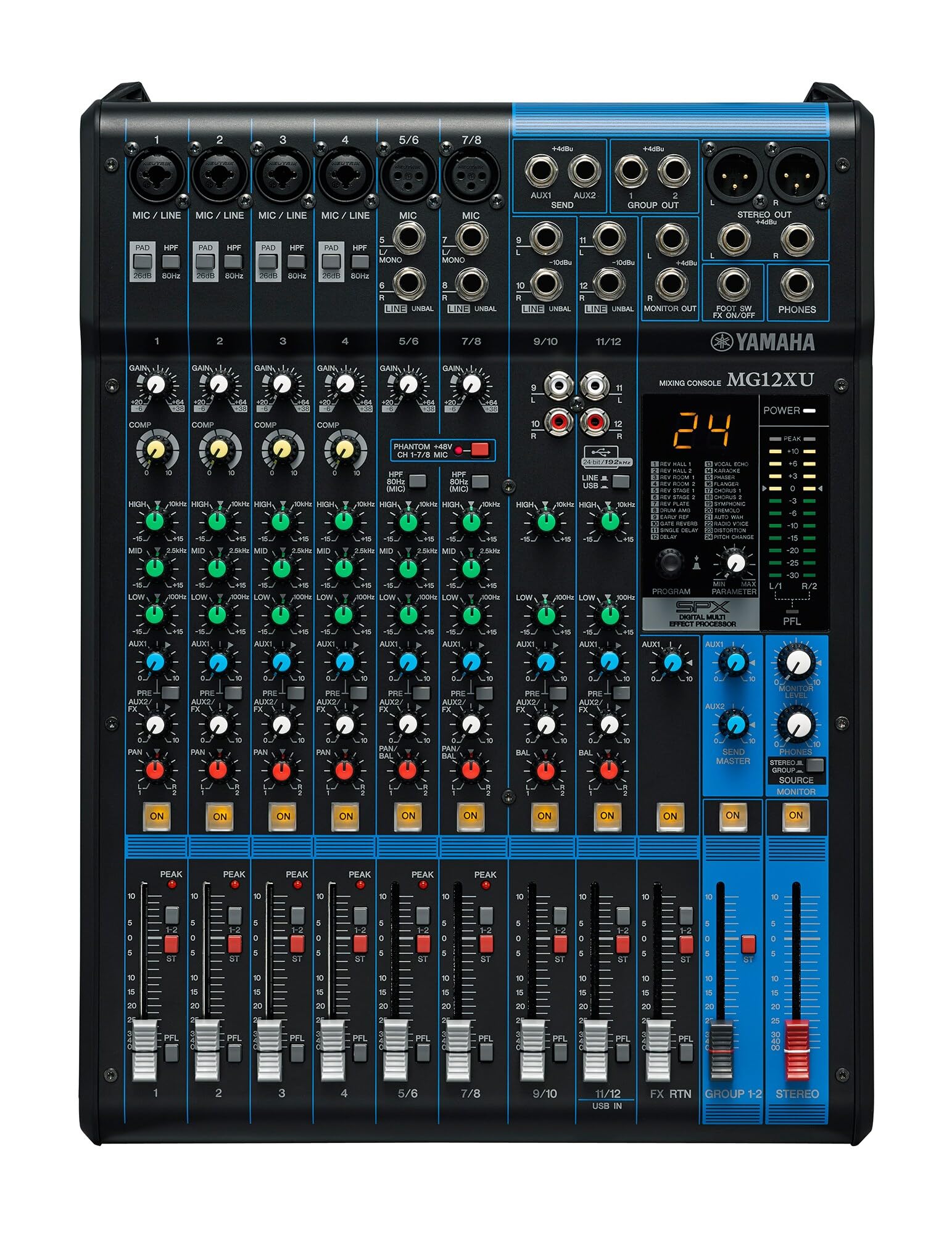 Yamaha MG12XU Mixer 12 Canali Nero con USB ed Effetti
