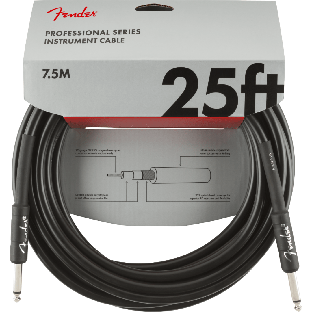 Fender Professional Cavo chitarra 7,5m Nero jack 6,3mm