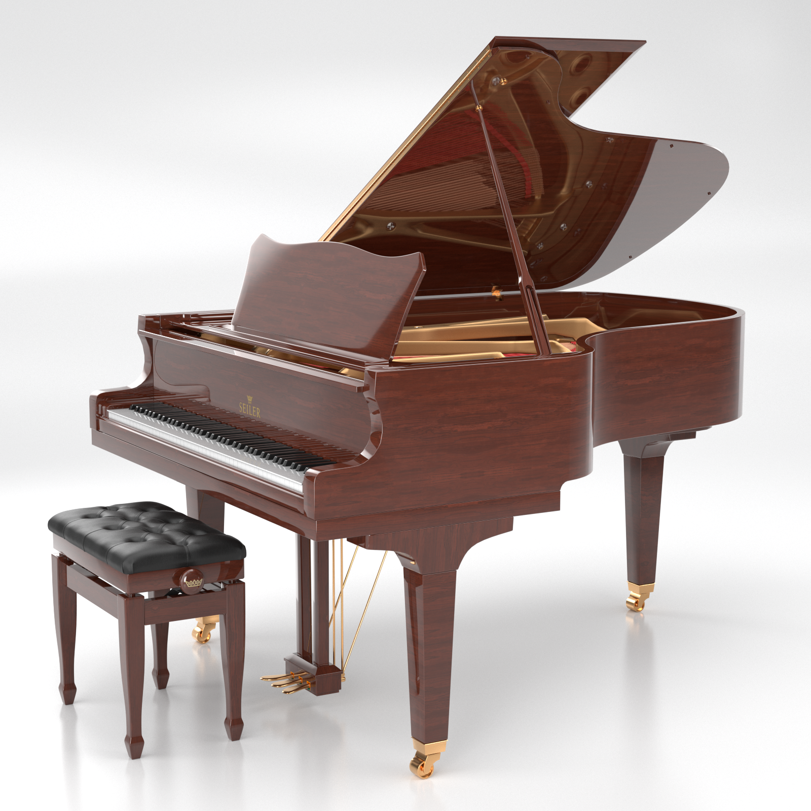 Seiler SE-186 FL pianoforte a coda mogano lucido