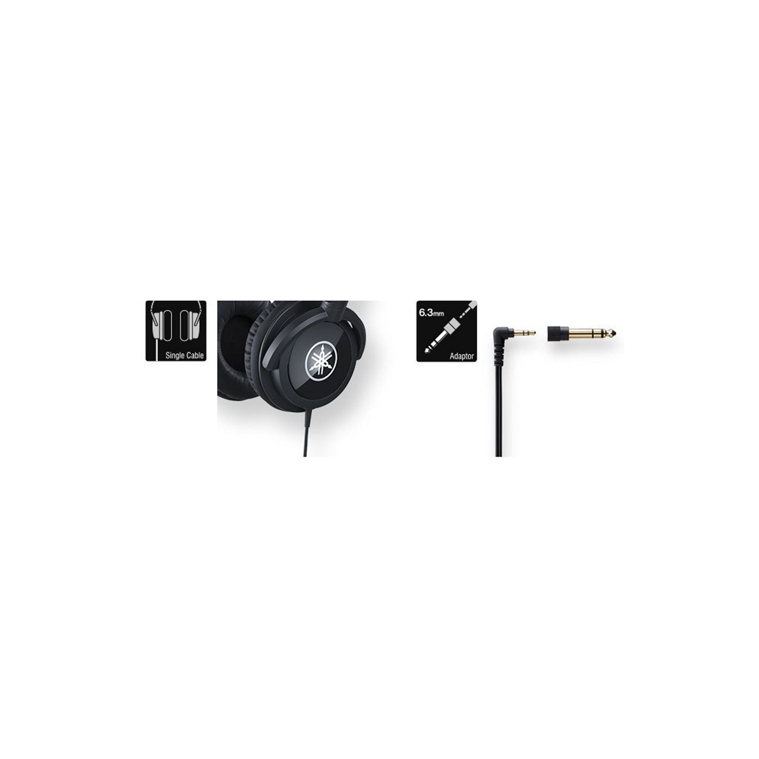 Yamaha HPH-100B Cuffie On Ear Nero suono dinamico