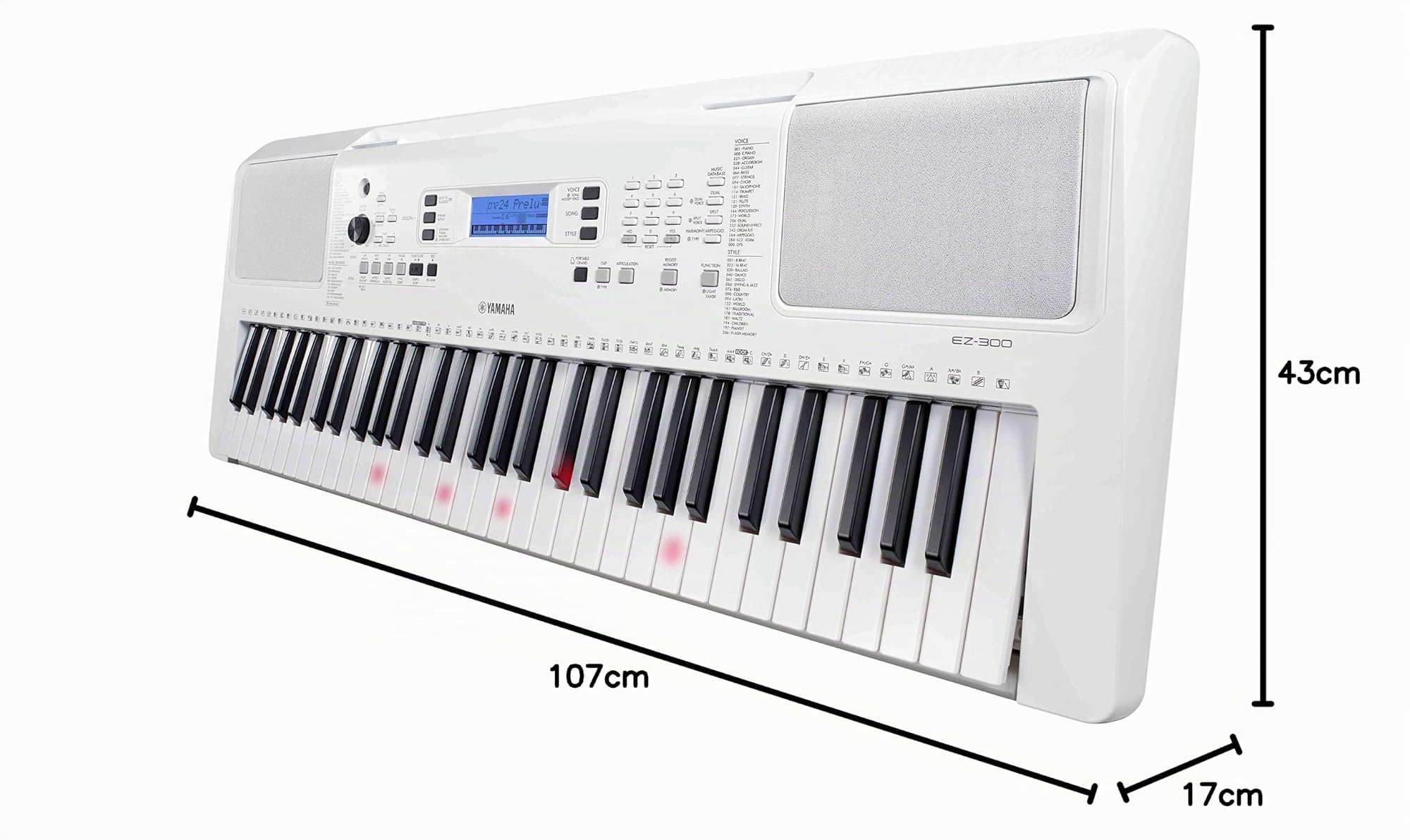 Yamaha EZ-300 tastiera digitale 61 tasti luminosi bianco