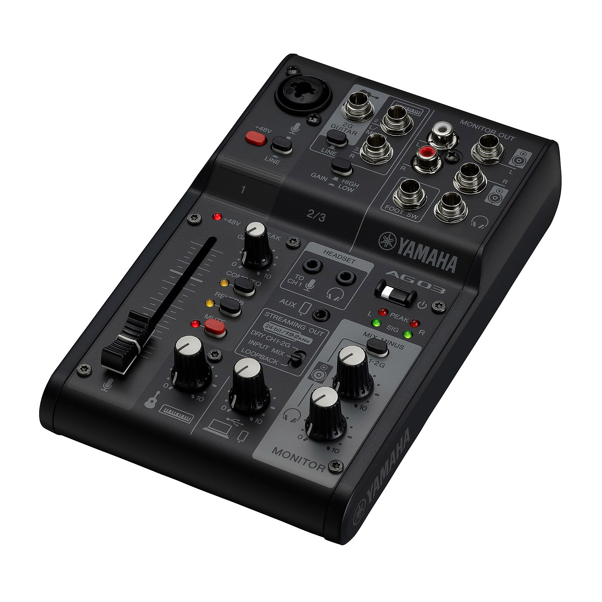 Yamaha AG03 MKII mixer USB nero loopback streaming