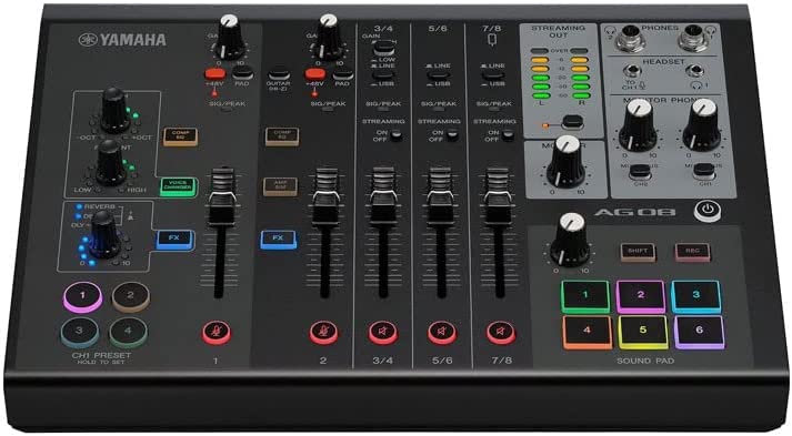 Yamaha AG08 Mixer Streaming Bianco USB DSP Effetti