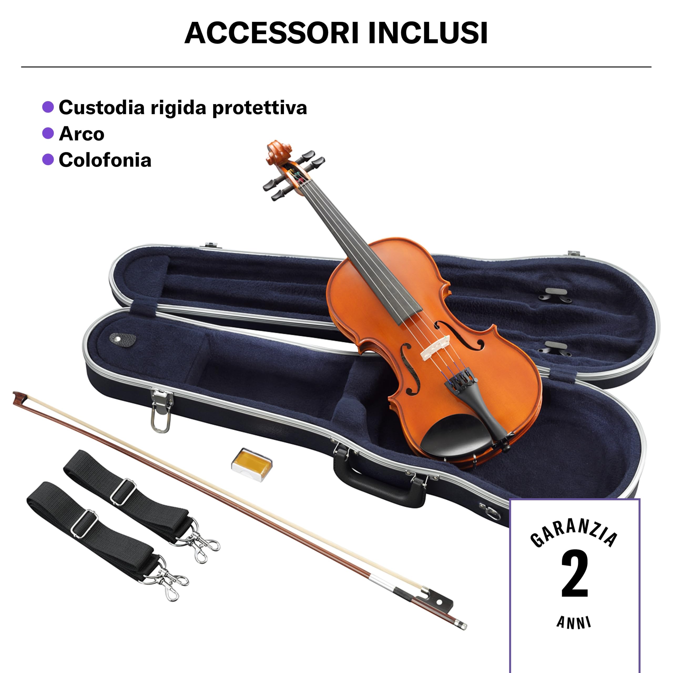 Yamaha V3SKA violino acustico 1/2 marrone con set