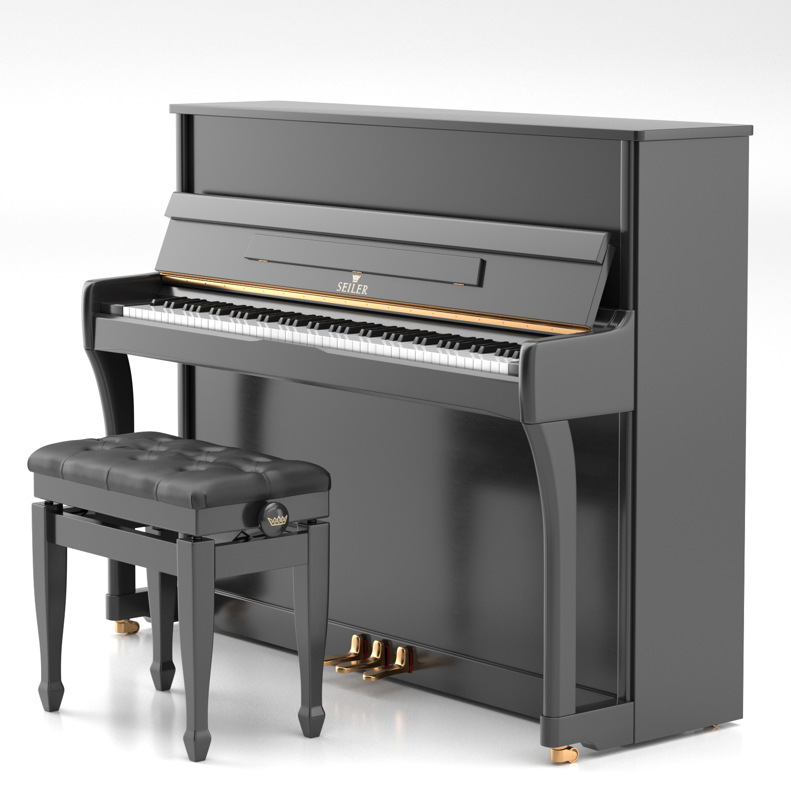Seiler SE-116 CO pianoforte verticale nero lucido 116 cm