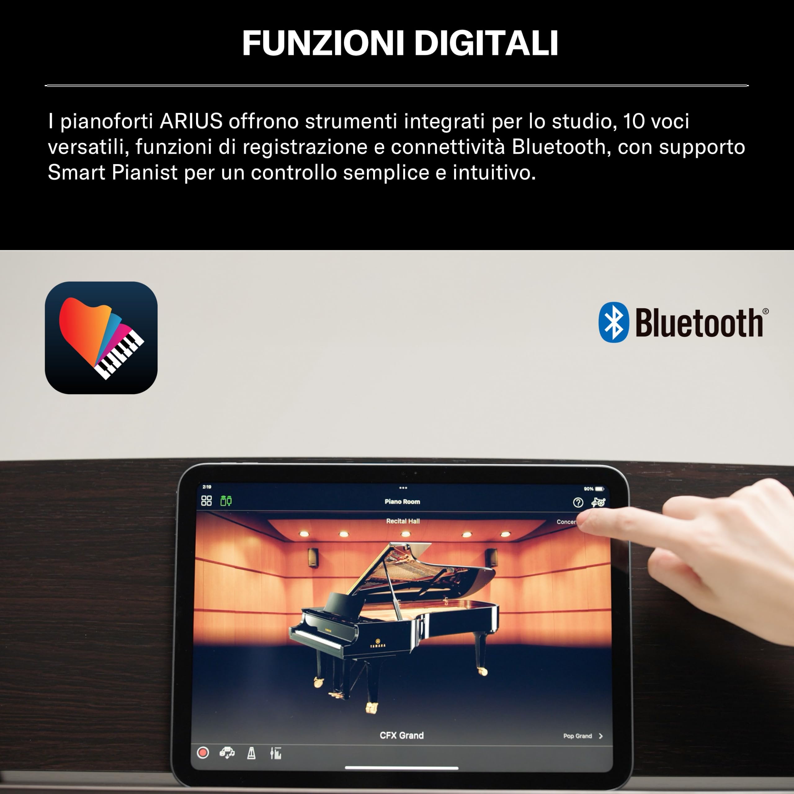 Yamaha YDP-146 Piano Digitale 88 Tasti Nero CFX Bluetooth