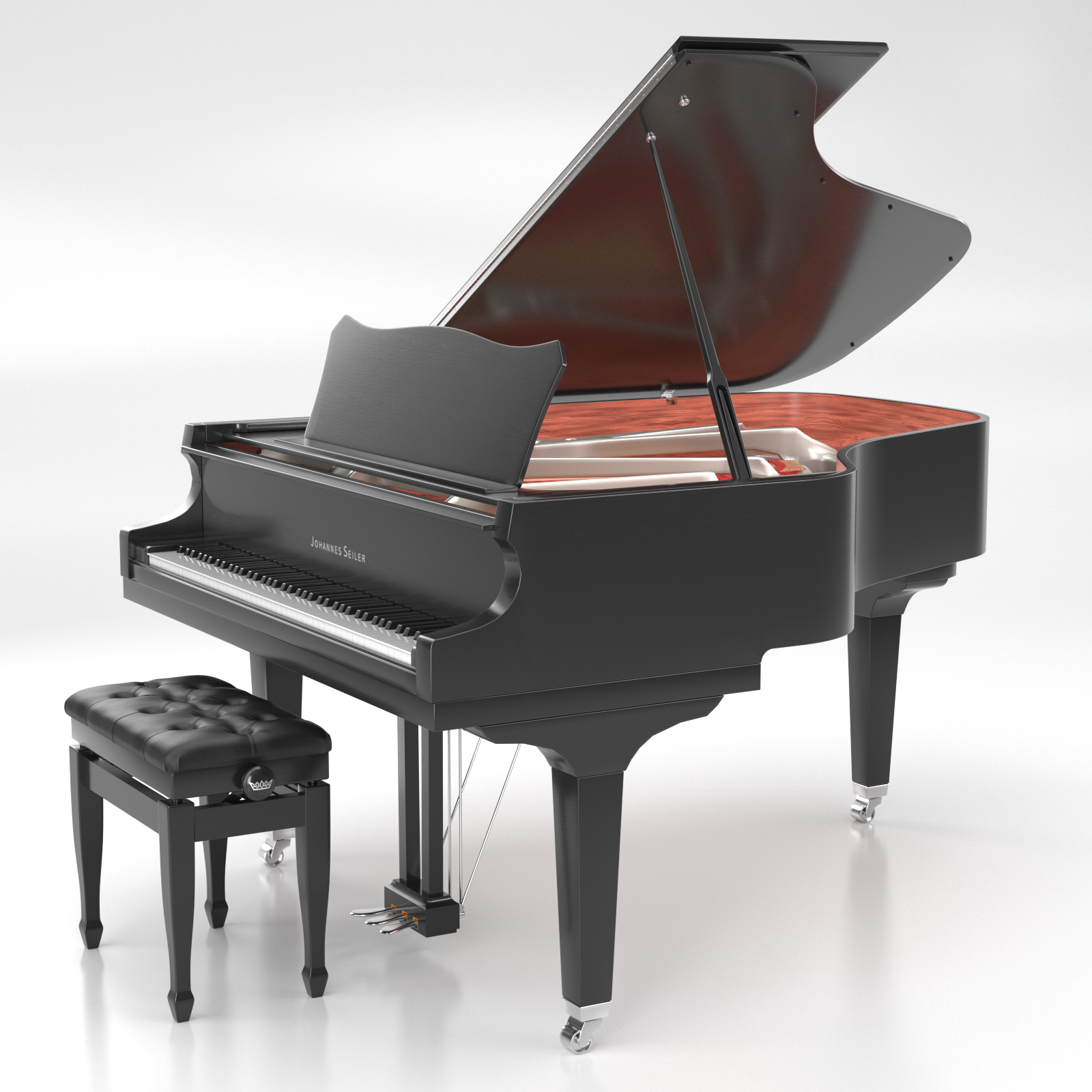Johannes Seiler GS-186 Pianoforte a Coda Nero Lucido 188cm