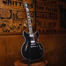 D'Angelico Premier DC chitarra elettrica Black Flake semi-hollow