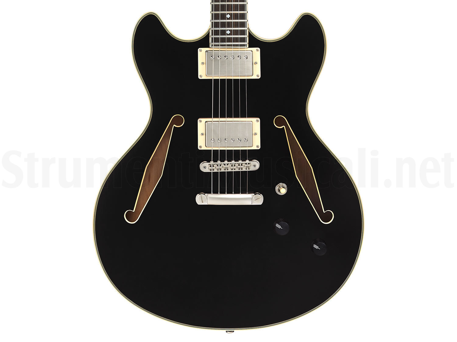 D'Angelico Excel DC Tour chitarra semi-hollow nera ex demo