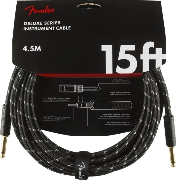 Fender Deluxe cavo strumento jack 4,5 m black tweed