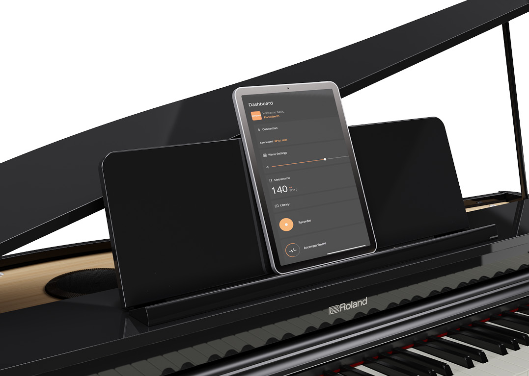 Roland GP-3 pianoforte a coda digitale nero lucido compatto