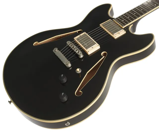 D'Angelico Excel DC Tour chitarra semi-hollow nera ex demo