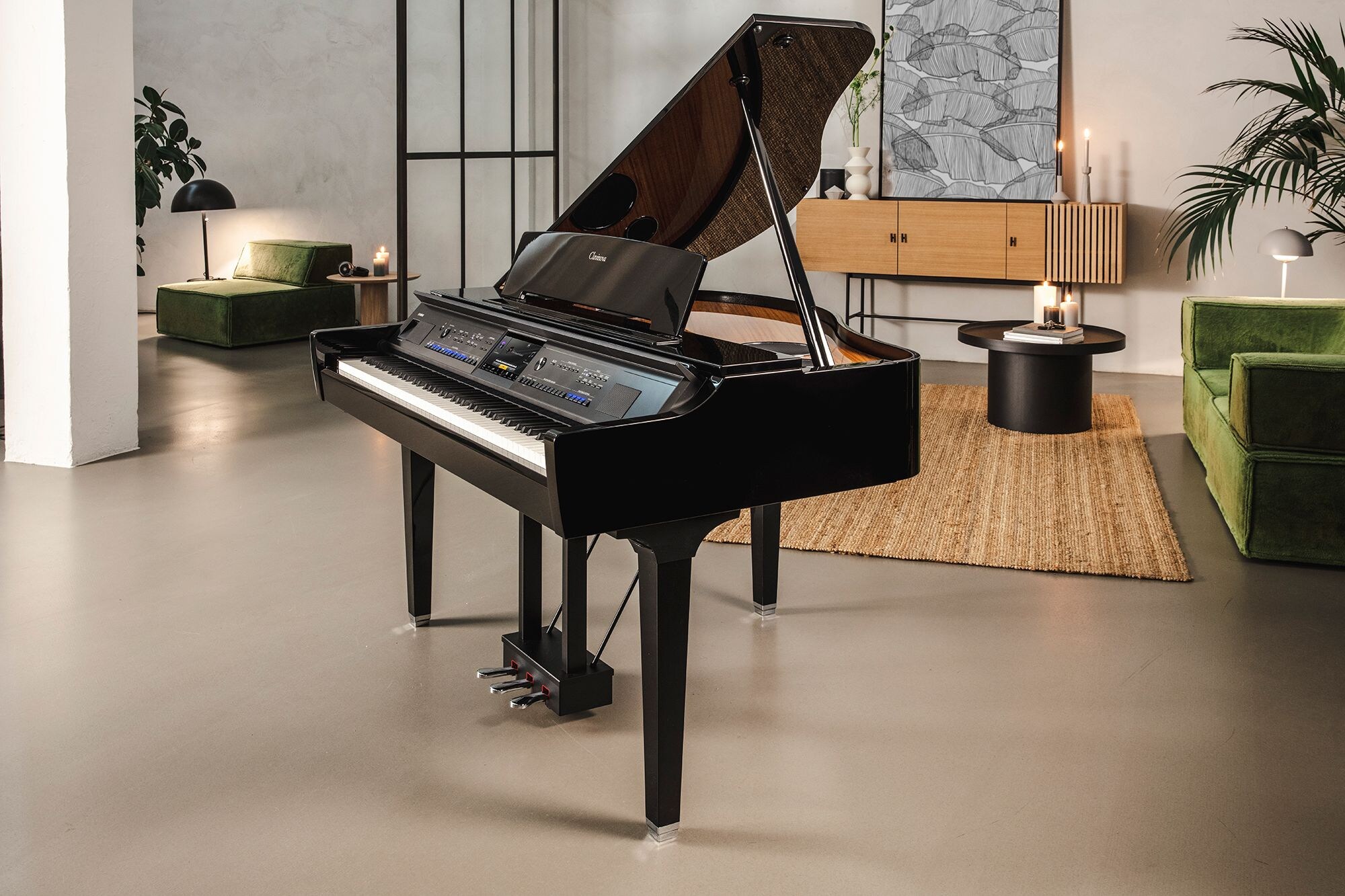 Yamaha Clavinova CVP909GP pianoforte digitale a coda nero lucido