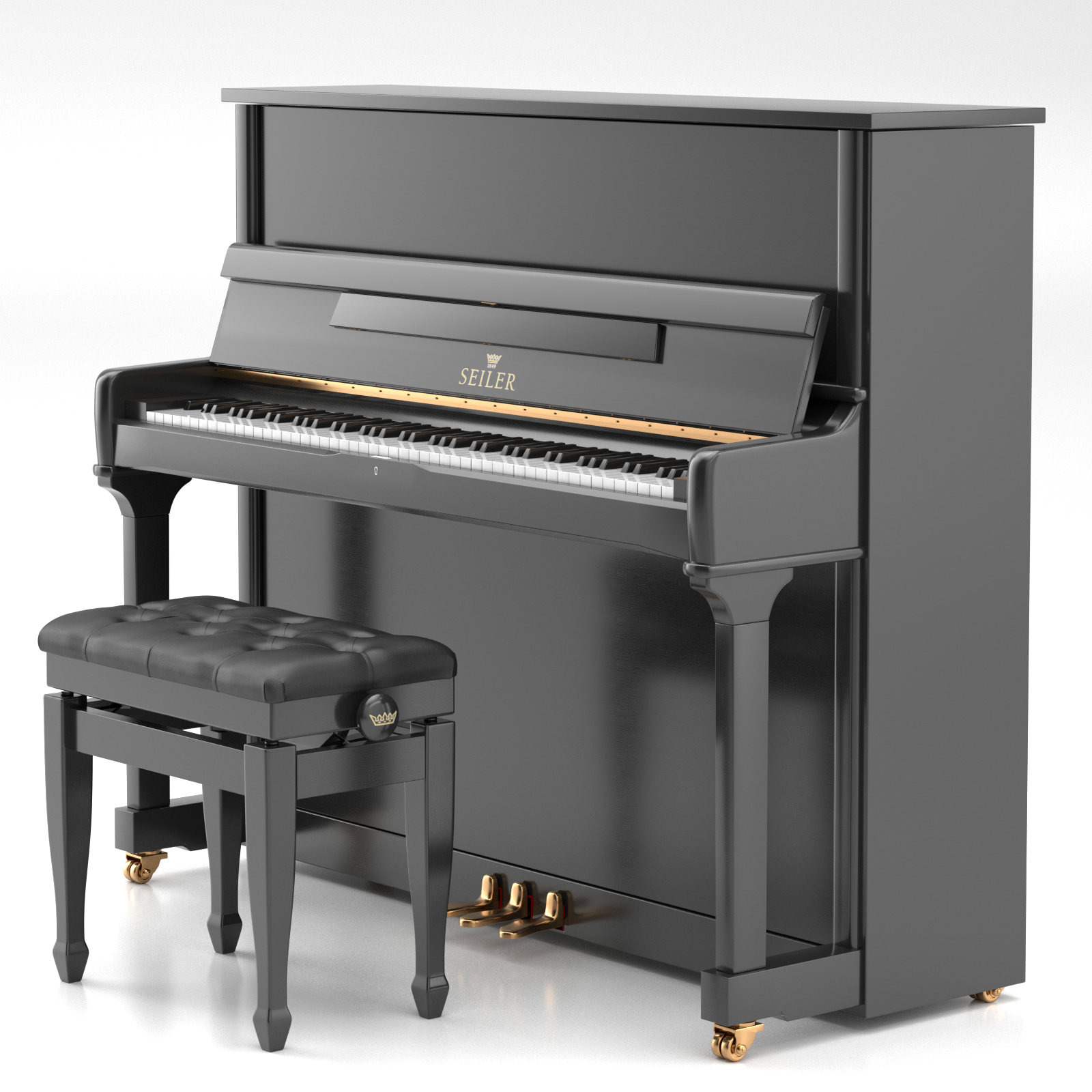 Seiler Institutional SEI-126 pianoforte verticale nero lucido