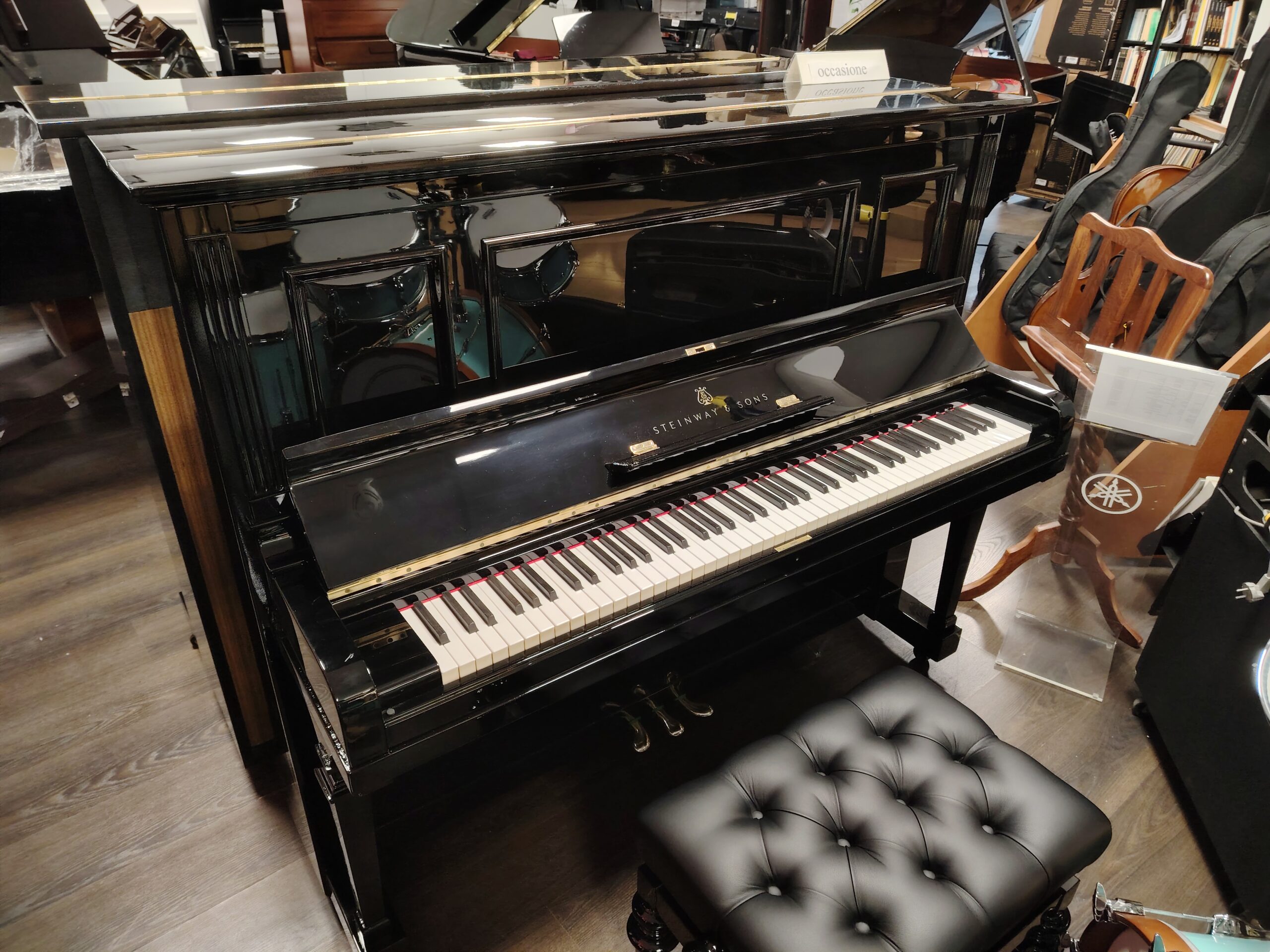 Steinway & Sons K132 pianoforte verticale nero anni 30