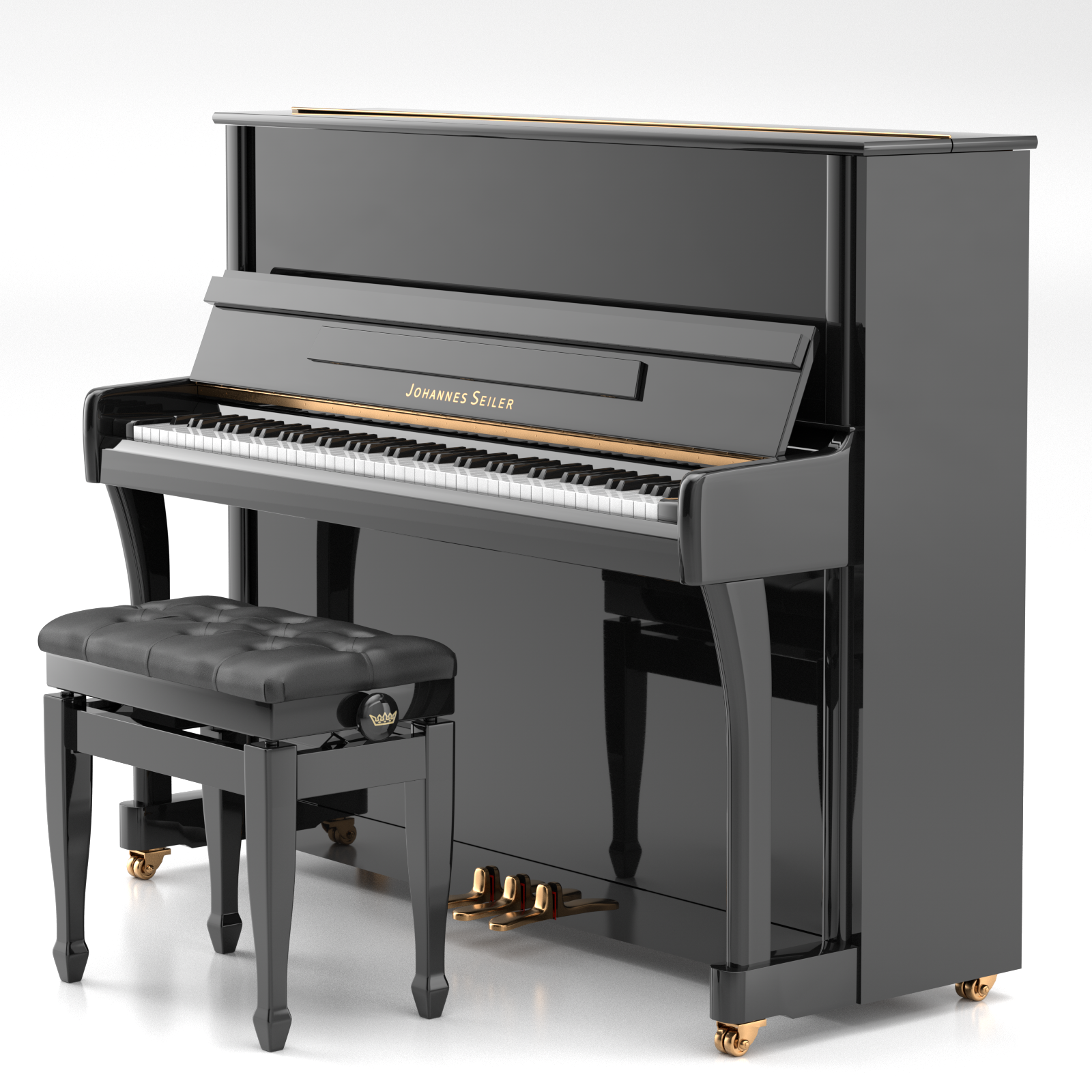 Seiler Johannes Seiler GS-122 pianoforte verticale nero lucido 122 cm