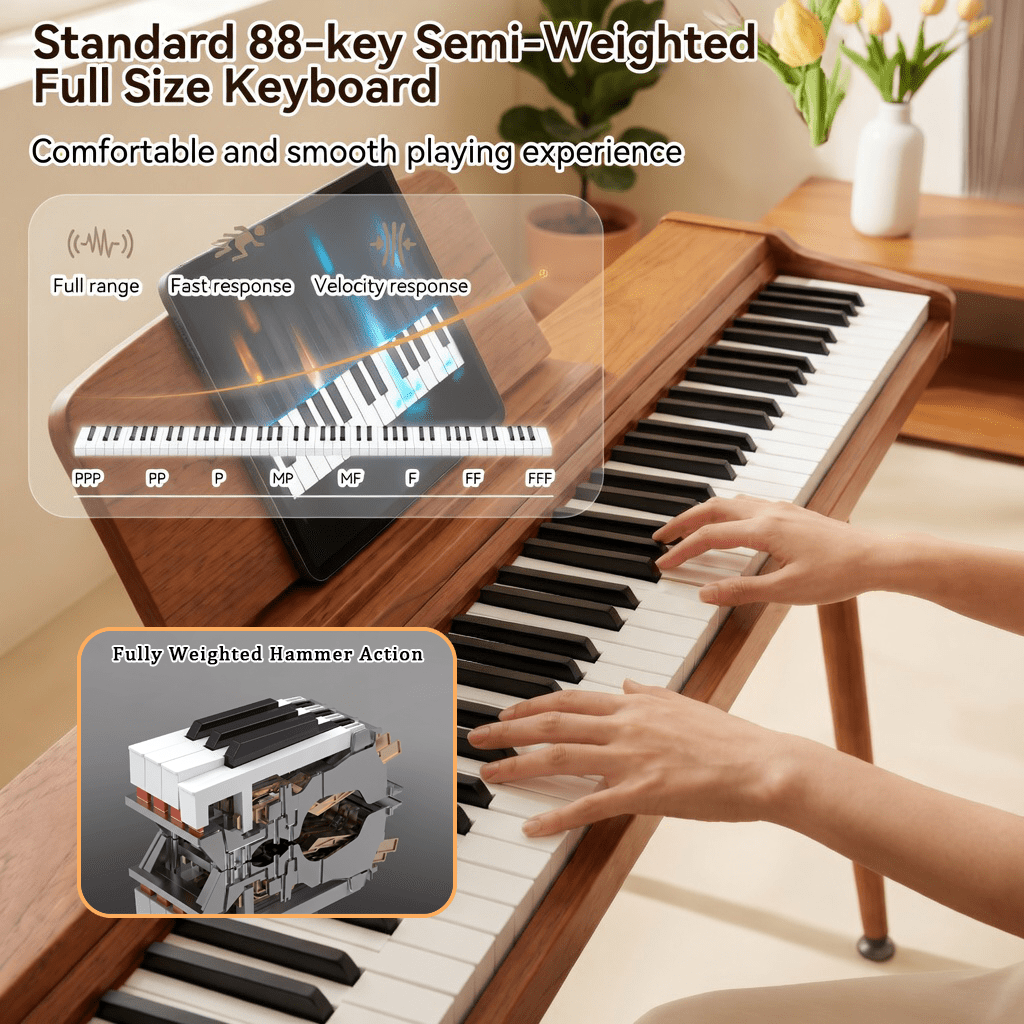 Terence P10 Piano Casa 88 Tasti Pesati Noce Nero