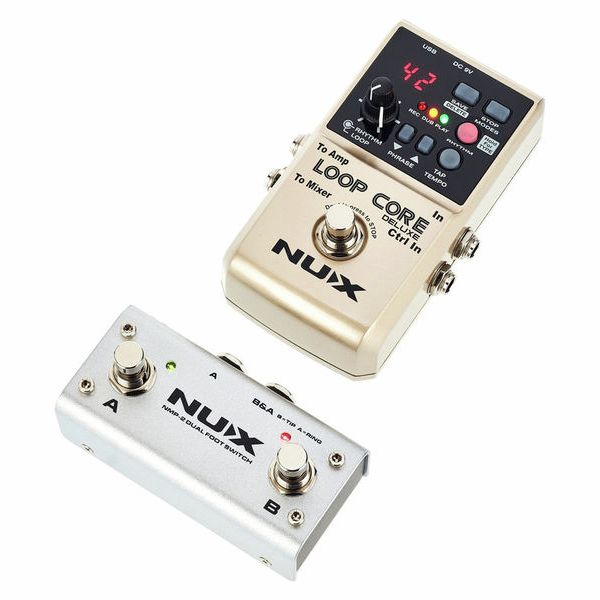 Nux Loop Core Deluxe pedale looper bundle + footswitch