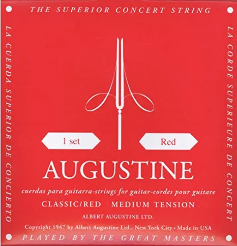 Augustine Rosse Corde Chitarra Classica Media Tensione