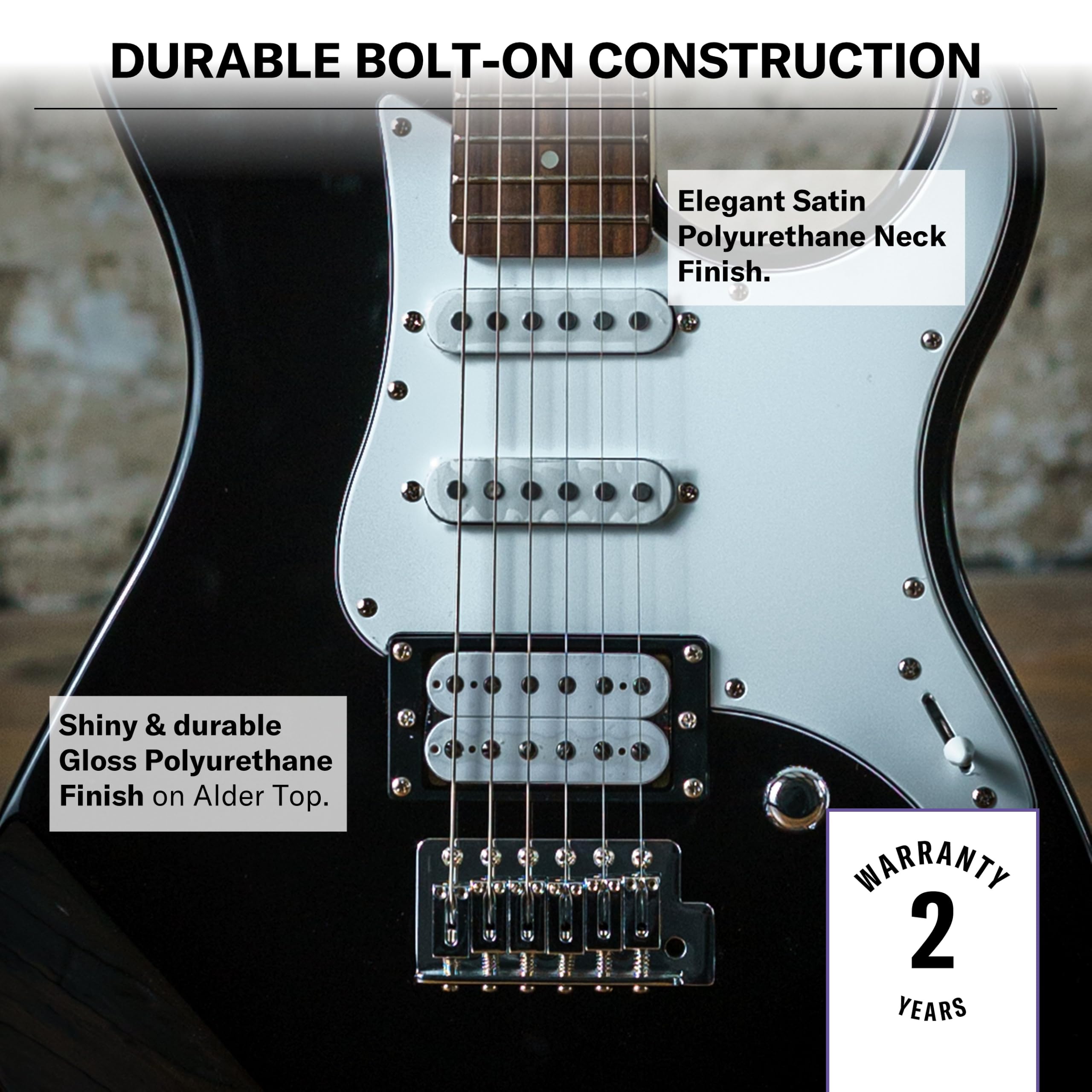 Yamaha Pacifica 112V chitarra elettrica nera ontano HSS