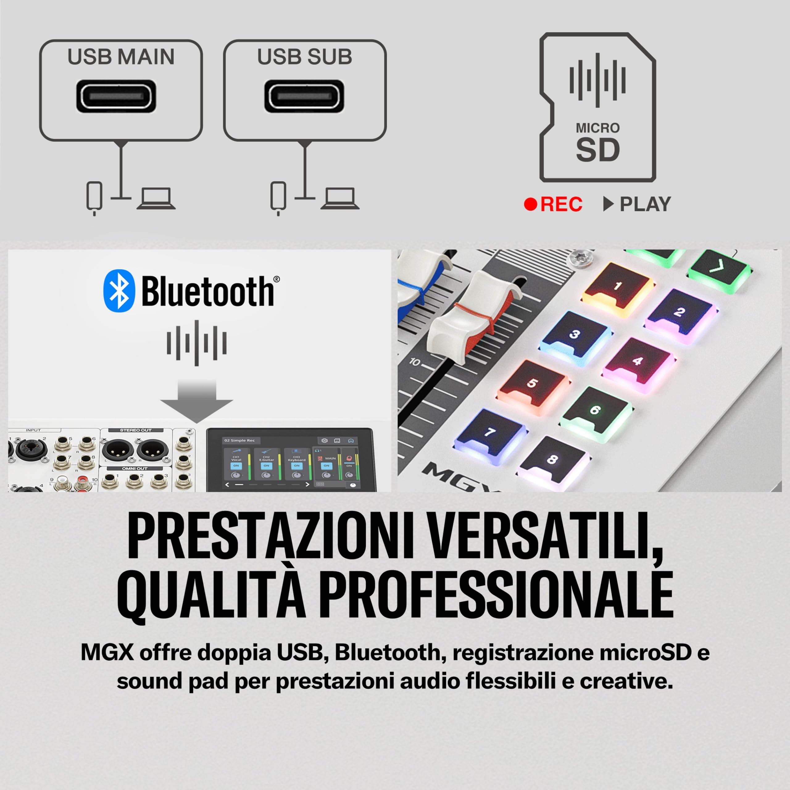 Yamaha MGX12 mixer digitale 12 canali bianco